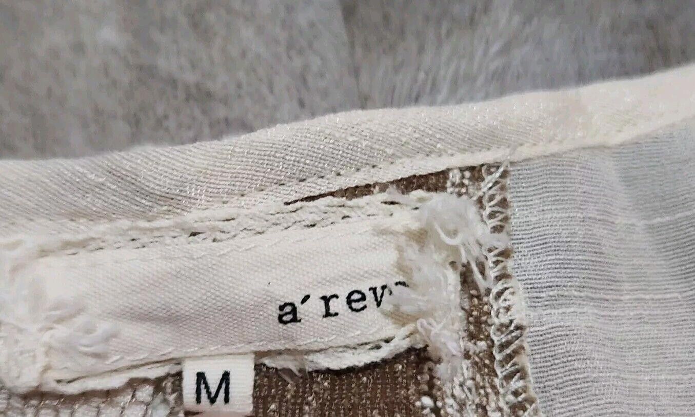 Other A'reve Top Medium Brown Cream Lace Long Sleeve Open Back Size M / US 6-8 / IT 42-44 - 2 Thumbnail