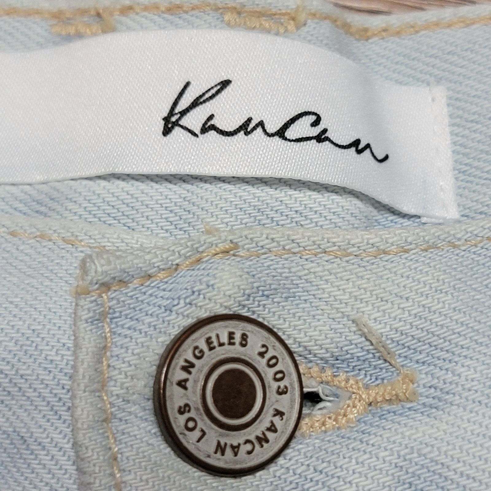 Kancan USA Kancan Light Wash Button Fly Denim Jeans - Size 11/29 Size 33" - 5 Thumbnail