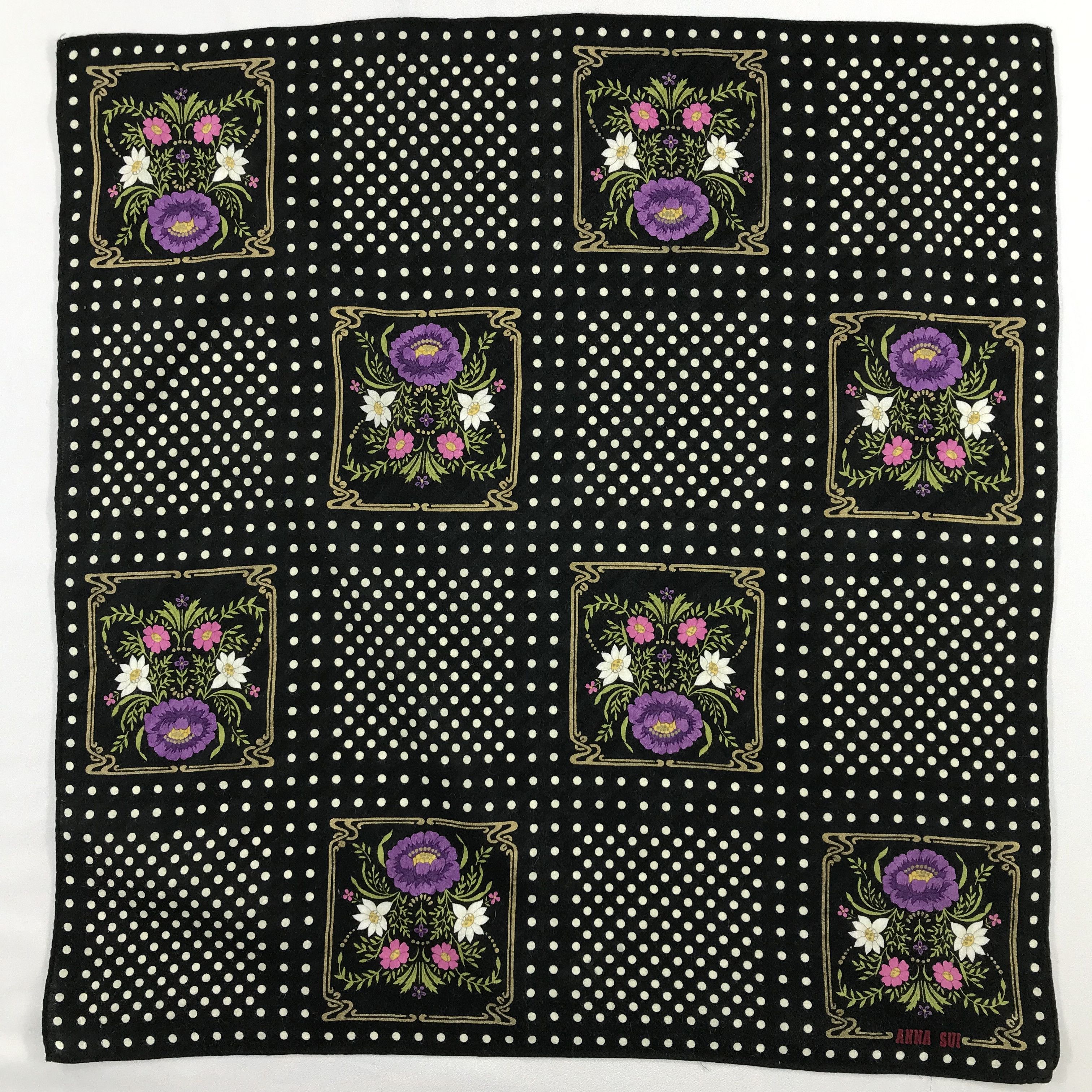 Anna Sui × Vintage Anna Sui Bandana / Handkerchief / Neckerchief - S2171 Size ONE SIZE - 1 Thumbnail