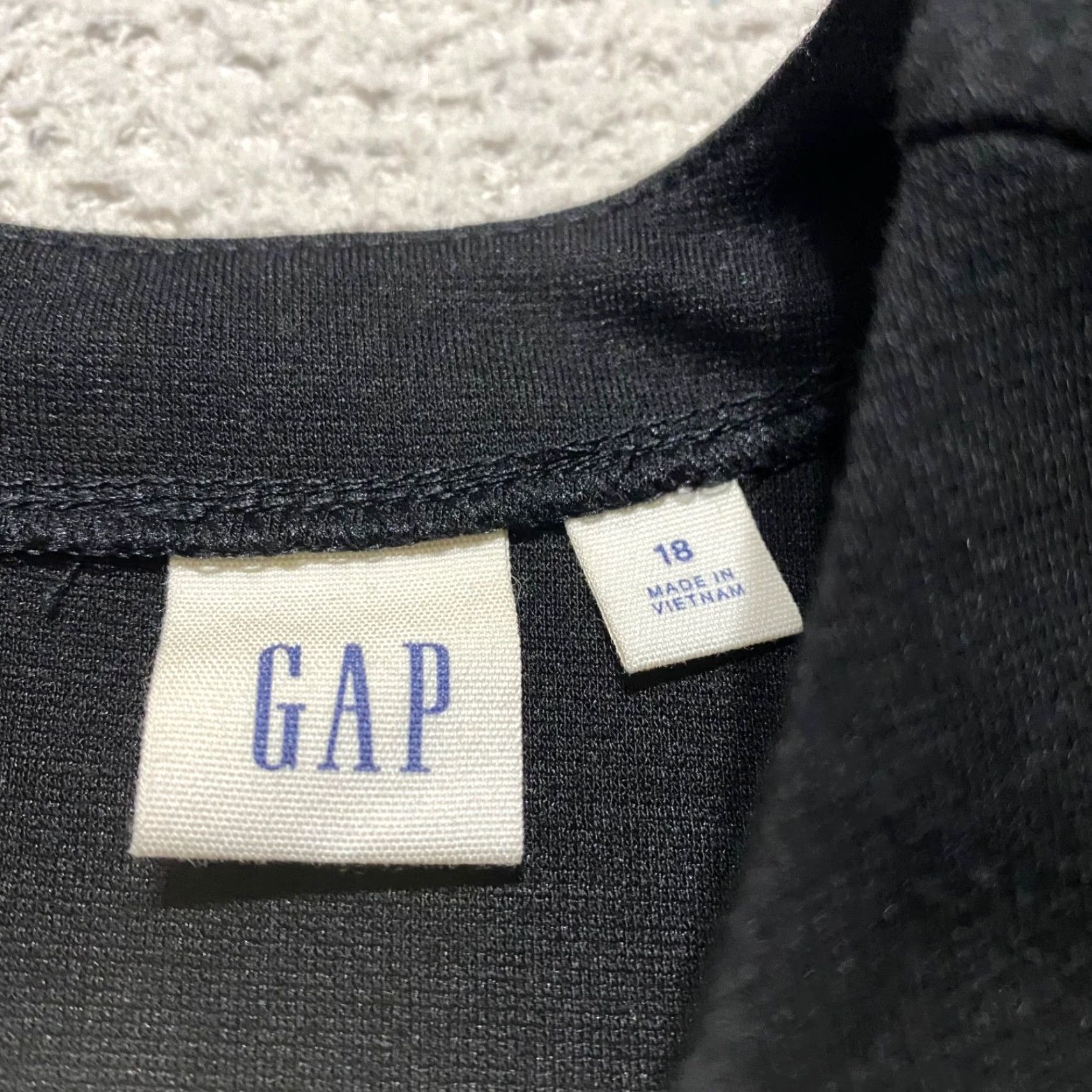 Gap Gap Dress Womens 18 Black Midi 3/4 Sleeve Round Neck A-Line Gap Size 40" / US 18 - 3 Thumbnail
