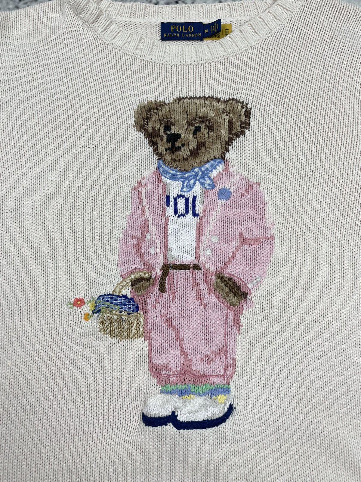 Polo Ralph Lauren Polo Ralph Lauren M Bear Cotton Sweater Beige Premium Size M / US 6-8 / IT 42-44 - 11 Thumbnail