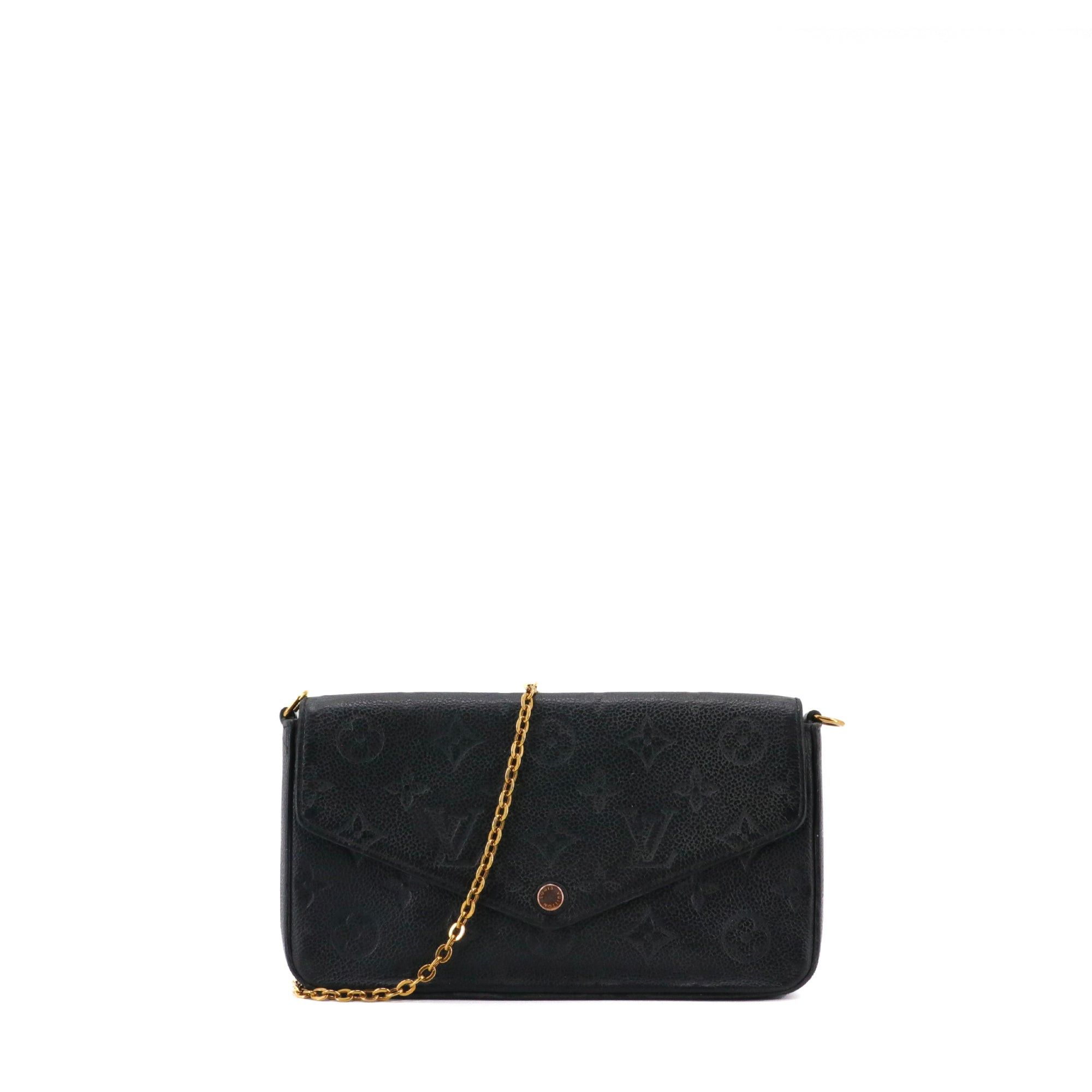 Louis Vuitton LOUIS VUITTON - Louis Vuitton Felicie clutch in black imprint leather Size ONE SIZE - 1 Thumbnail