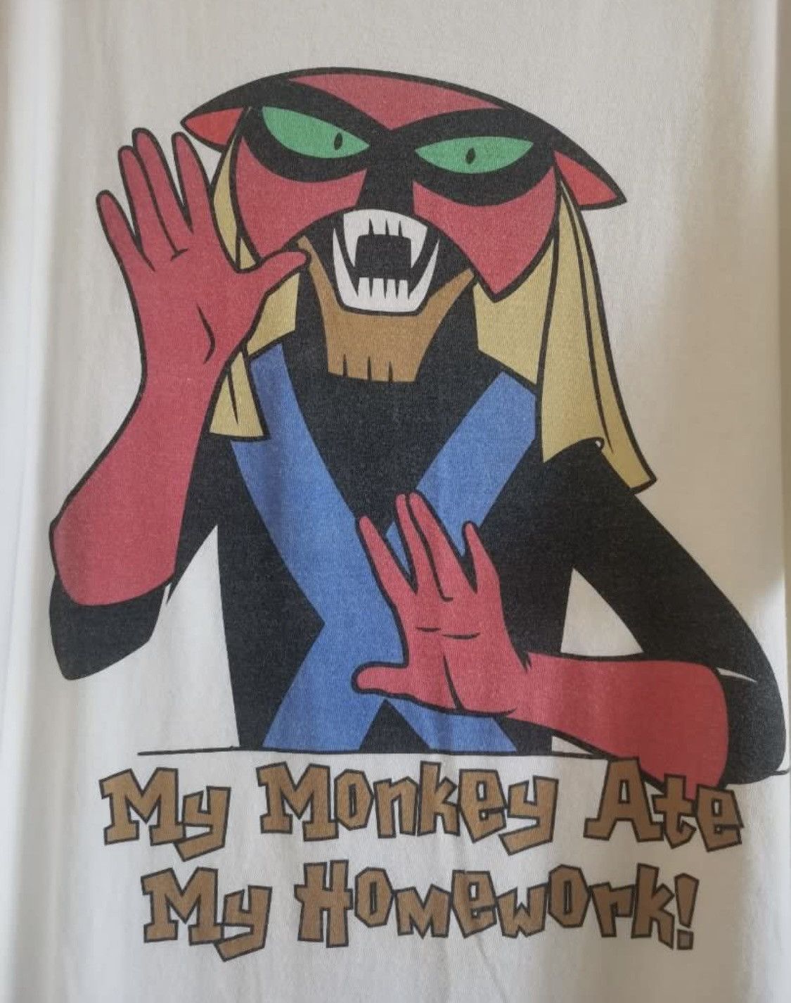 Cartoon Network × Vintage Vintage 90s brak my monkey Ate Space ghost white shirt Size US XL / EU 56 / 4 - 3 Thumbnail