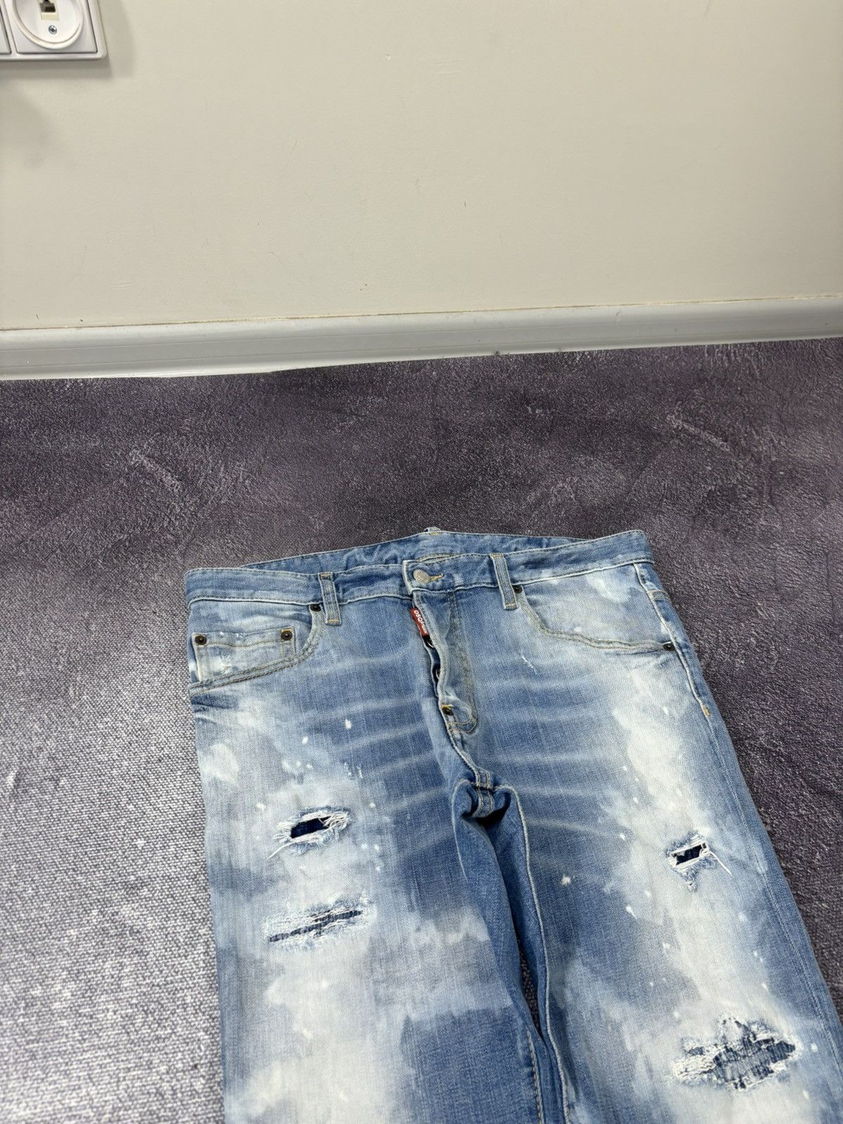 Dsquared2 Dsquared2 Light Blue Ripped Skinny Distressed Denim Jeans Size US 34 / EU 50 - 6 Thumbnail