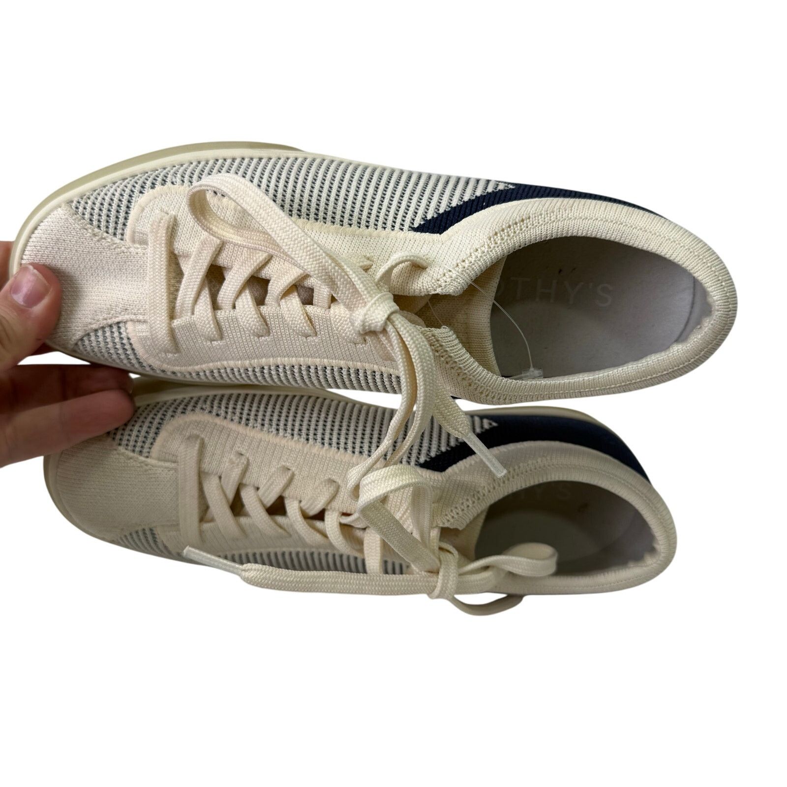 Other Rothy’s Women’s Sneakers sz 7 Lace Up Blue & Cream #25-M Size US 8 / IT 38 - 3 Thumbnail