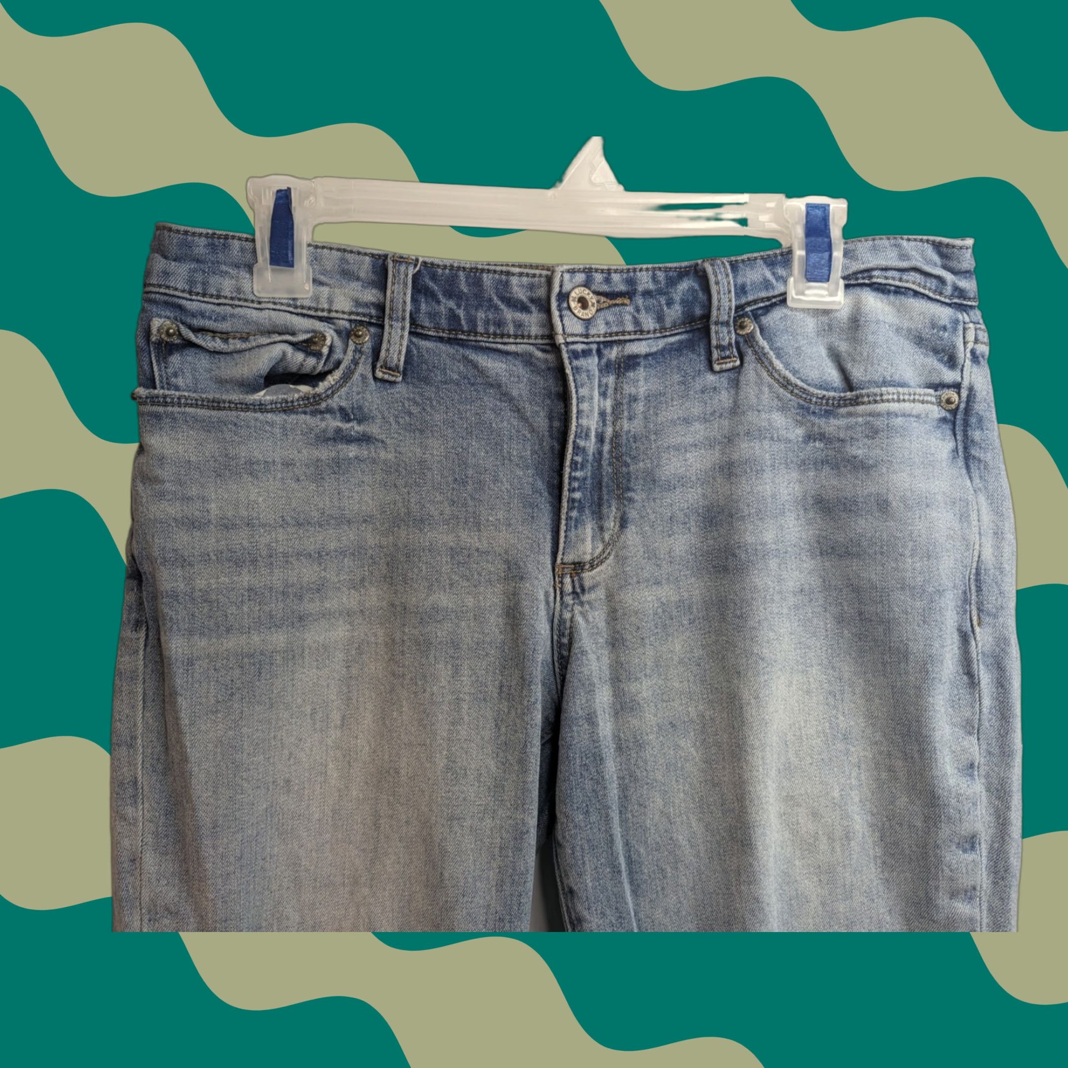 Lucky Brand Lucky Brand Jeans Women 10 Straight Blue Cotton Blend Medium Wash 31in Inseam 32in Waist 30in 7WD10581 Size 32" / US 10 / IT 46 - 1 Thumbnail