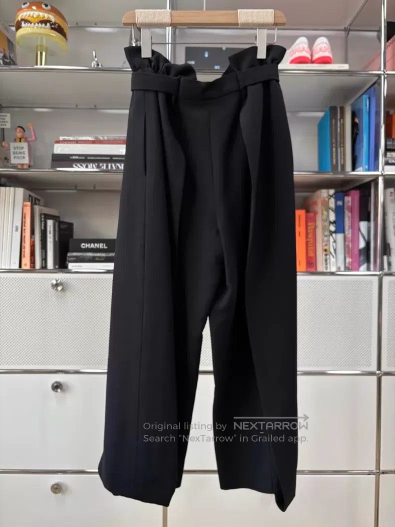 Fendi Fendi Black Wool and Silk Blended Floral Wide-Leg Pants Size 26" / US 2 / IT 38 - 4 Thumbnail