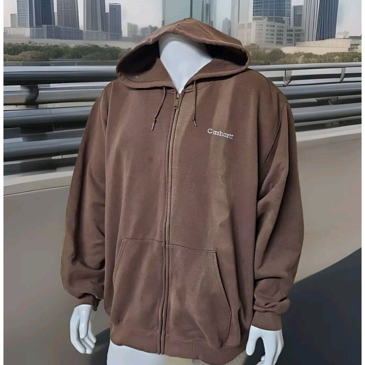 Carhartt Carhartt Distressed Sweatshirt Mens XL Loose Fit Hooded Zip Size US XL / EU 56 / 4 - 1 Thumbnail