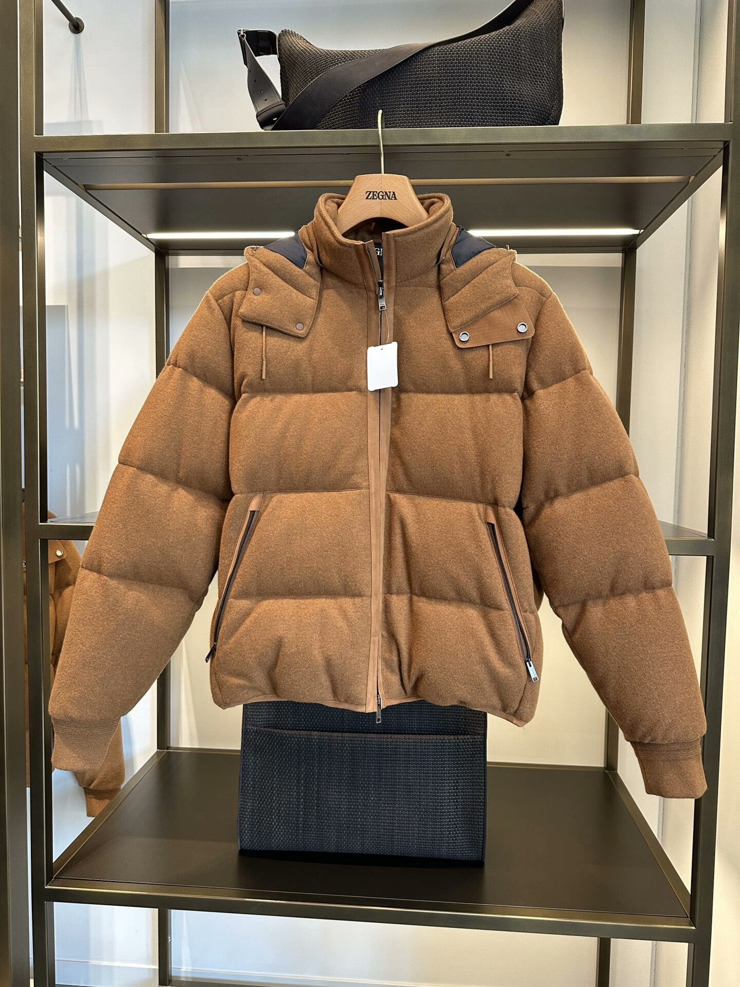 Ermenegildo Zegna Zegna Brown Cashmere Puffer Jacket for Men Size US M / EU 48-50 / 2 - 1 Thumbnail