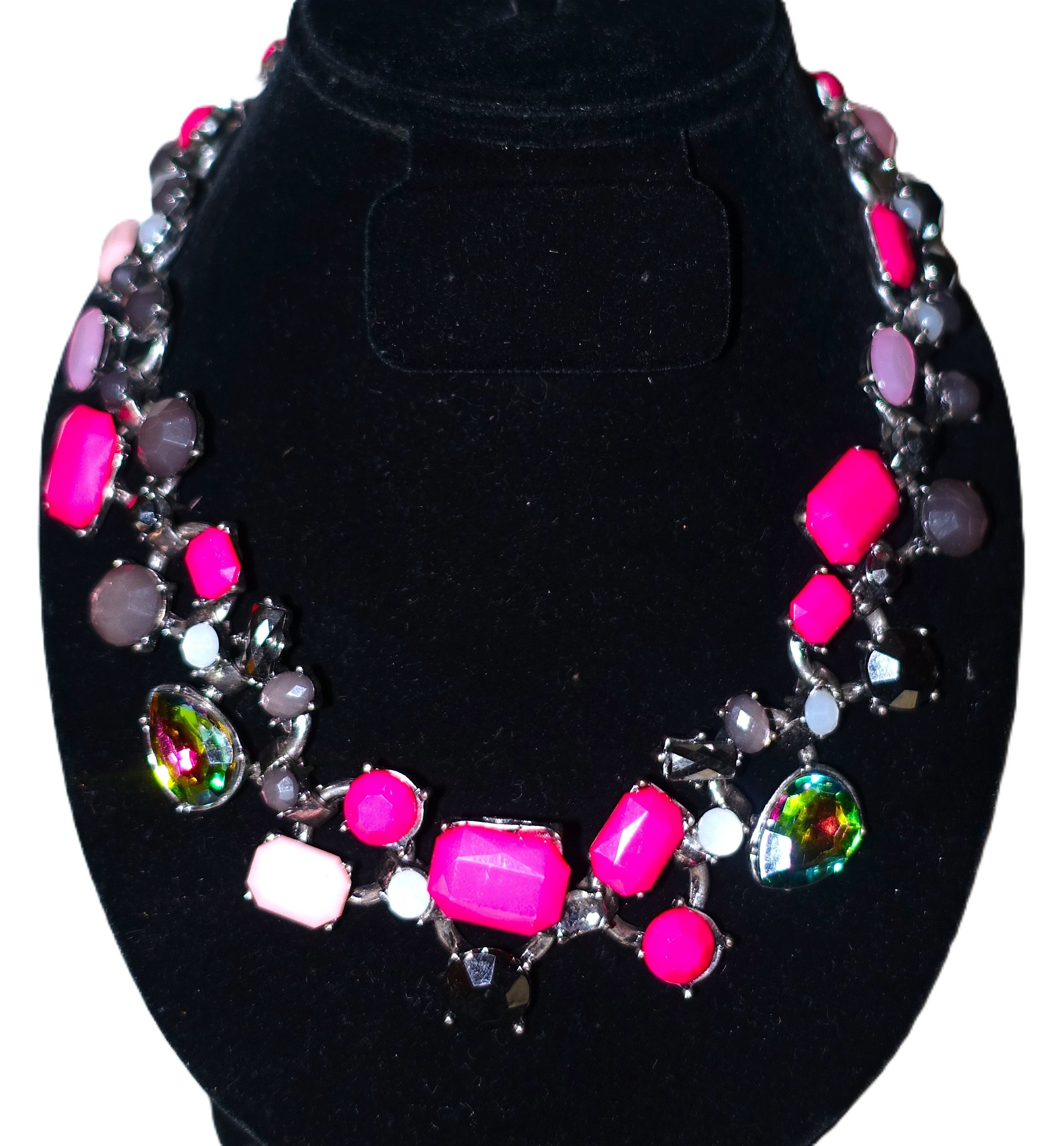 Vintage Silver Tone Rhinestones Beaded Chain Choker Necklace Size ONE SIZE - 7 Thumbnail