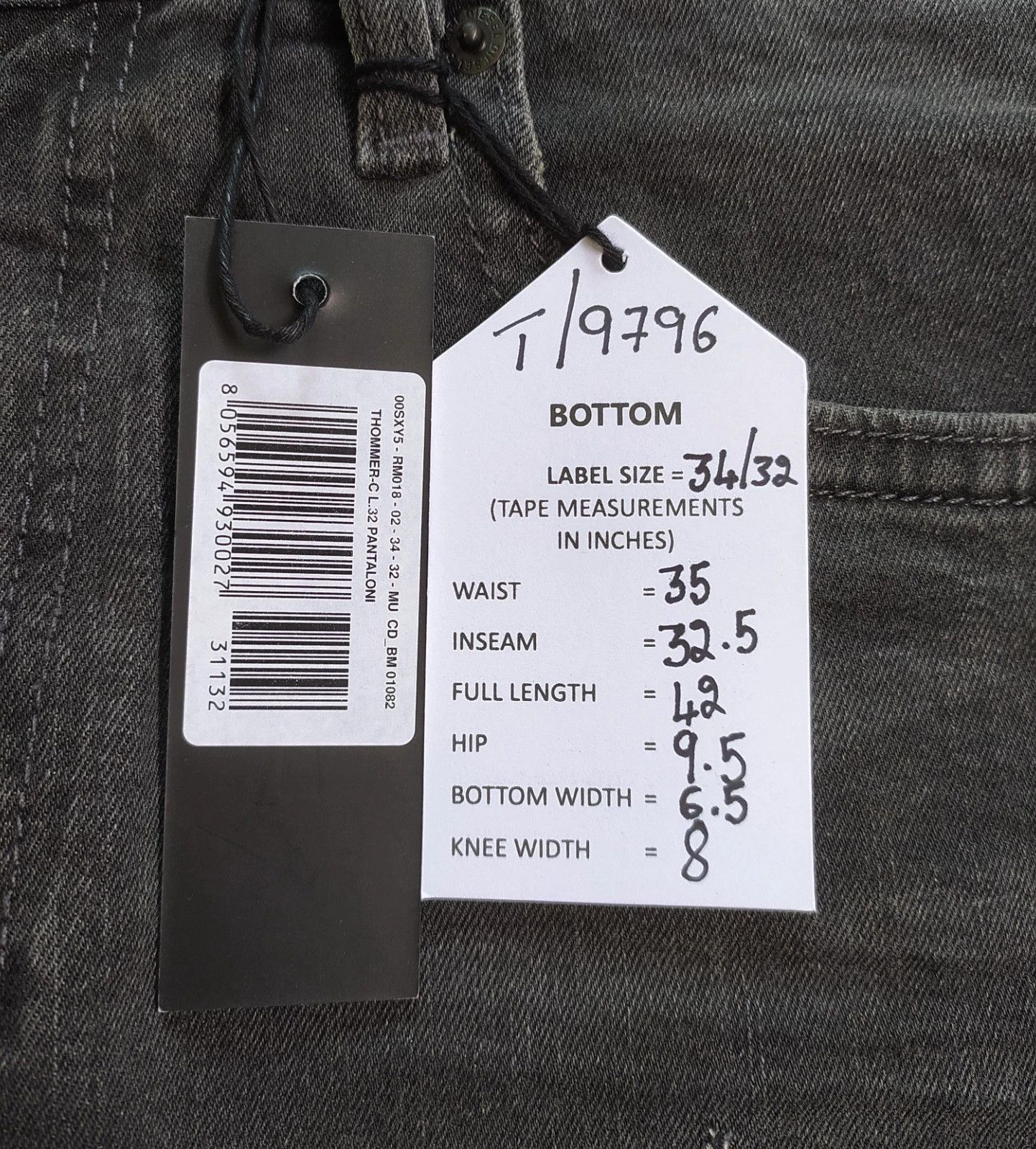 Diesel Diesel THOMMER-C L.32 MENS JEANS T/9796 Size US 34 / EU 50 - 6 Thumbnail