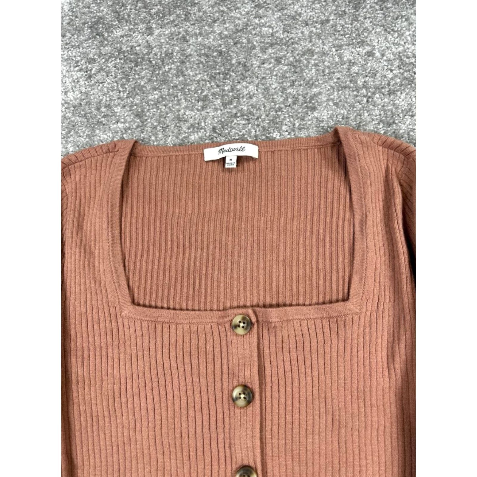 Madewell Madewell Sweater Cardigan Womens Medium Brown Cotton Blend Size M / US 6-8 / IT 42-44 - 2 Thumbnail
