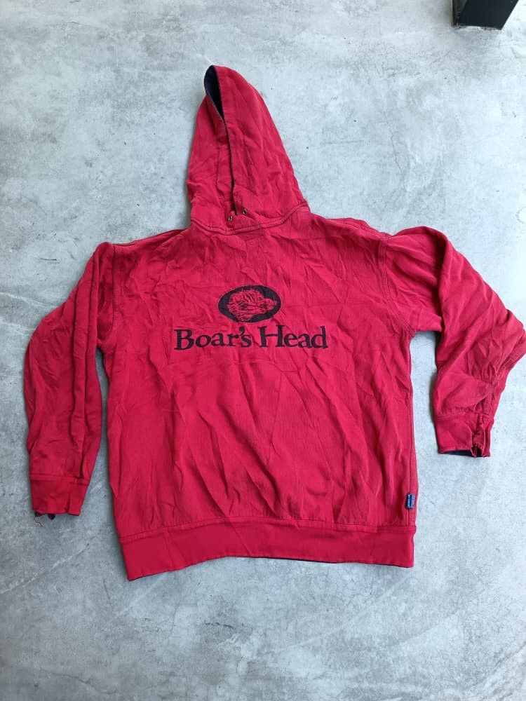 Vintage boars head reversible hoodie