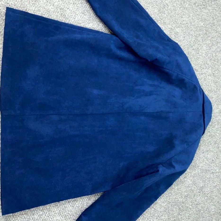Black Diamond VINTAGE Black Diamond Women's Jacket Short Coat Faux Velvet Blue 12P Retro 90s Formal Size XL / US 12-14 / IT 48-50 - 5 Thumbnail