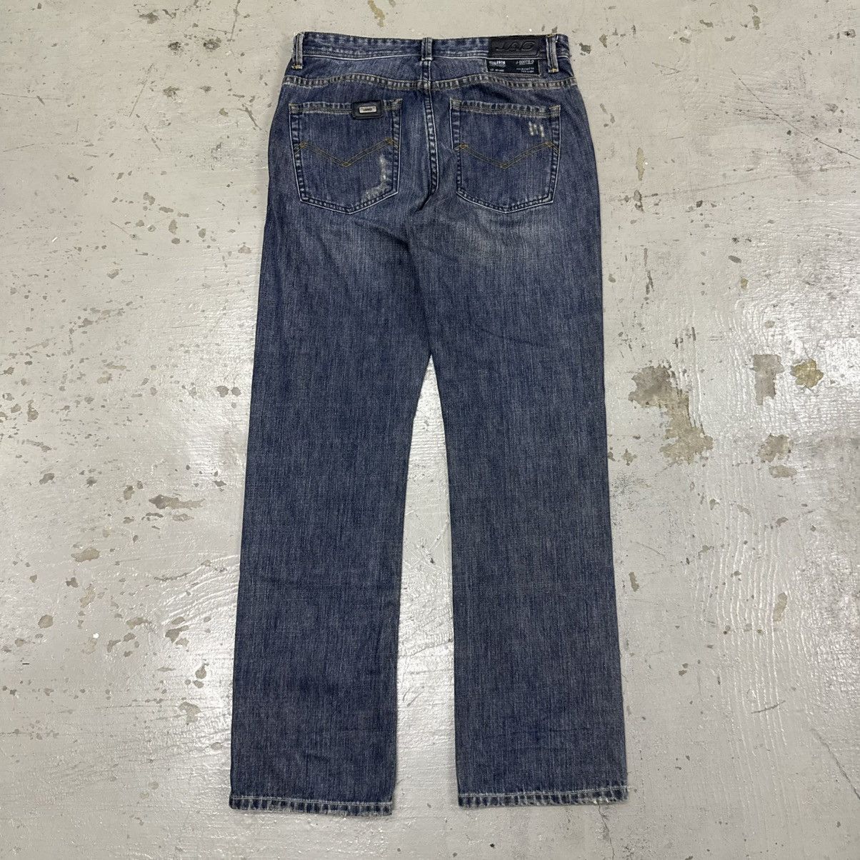 If Six Was Nine Handmade Embroid Paint Splatter Distressed Denim Jeans Jag Size US 33 - 14 Thumbnail