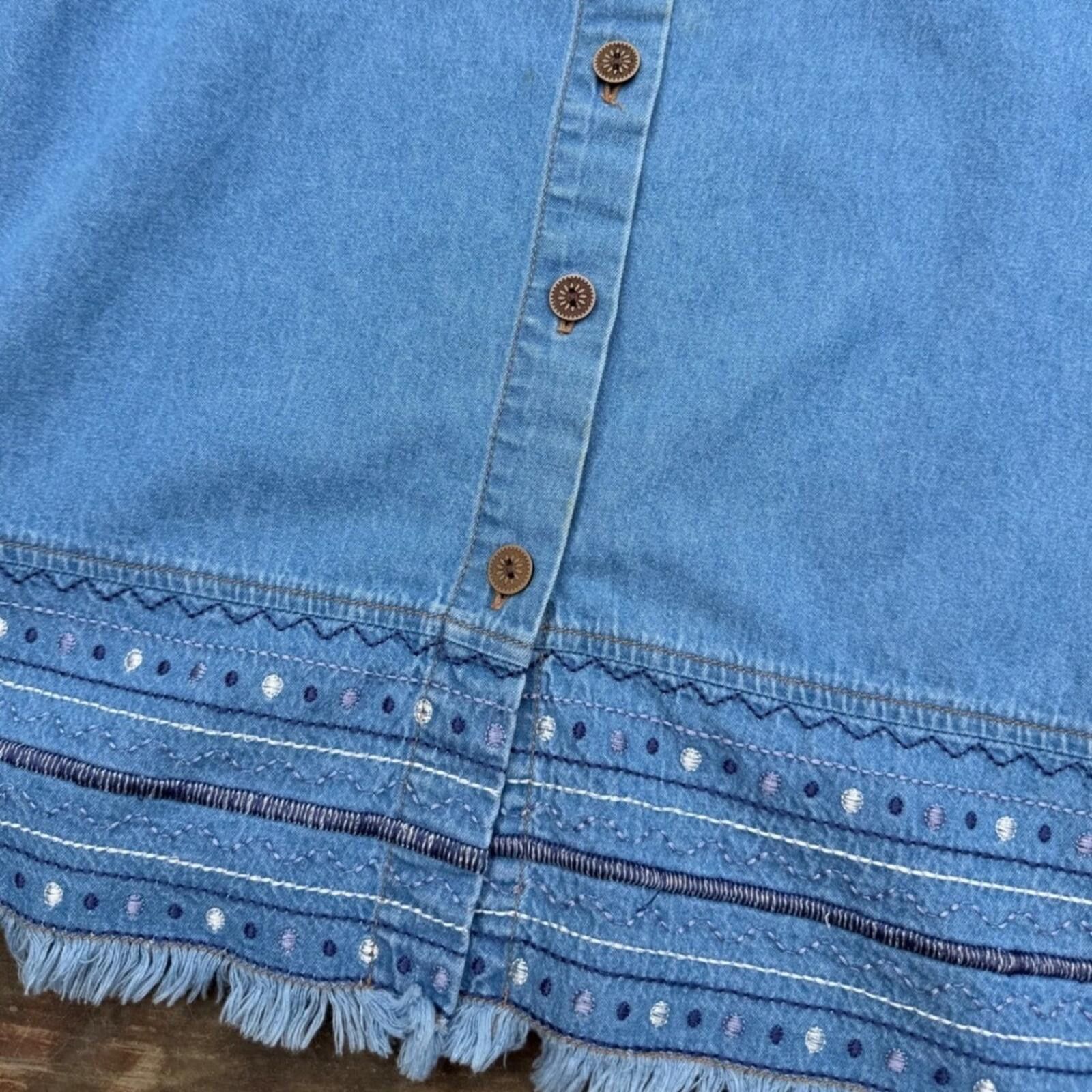 Other Allison Daley Denim Button Down Shirt Size XL / US 12-14 / IT 48-50 - 2 Thumbnail