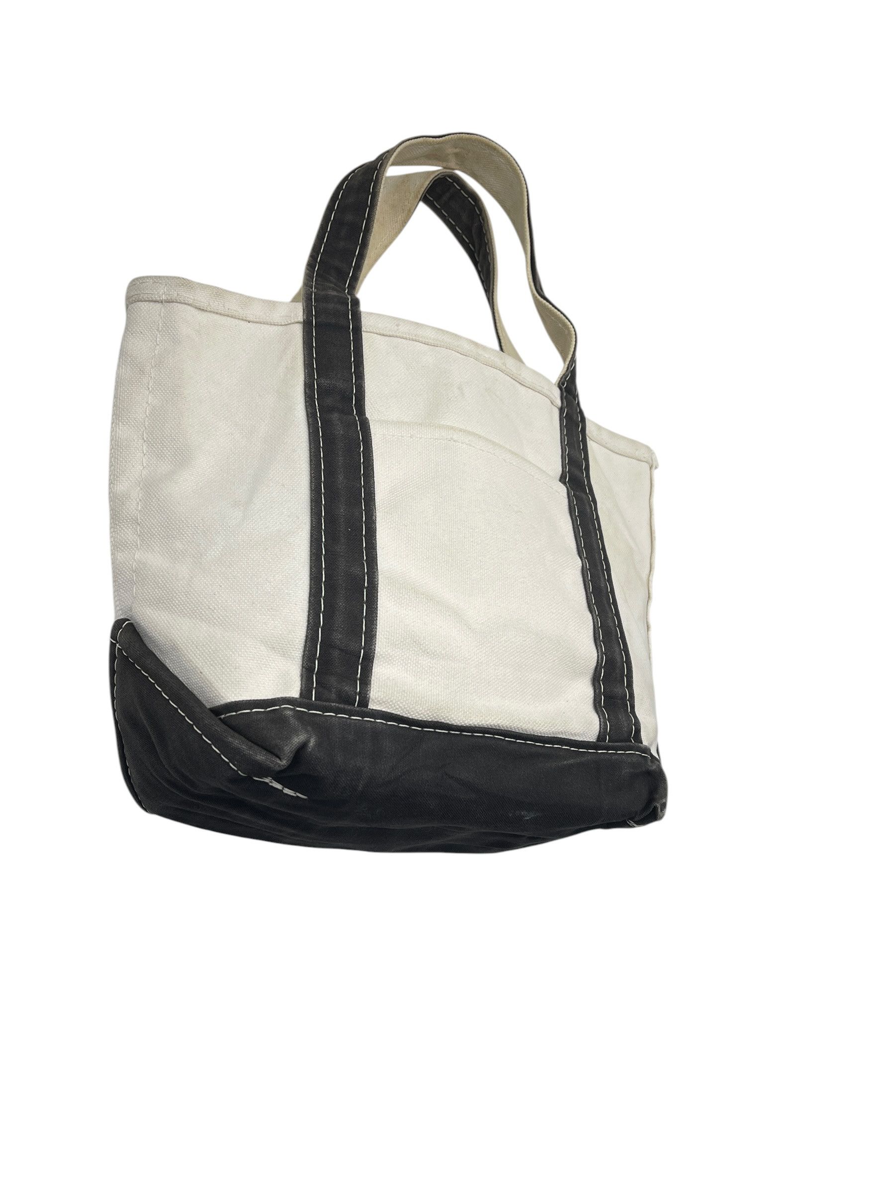 L.L. Bean L.L.Bean Boat and Tote Small Canvas Bag Navy Trim USA Made Size ONE SIZE - 3 Thumbnail