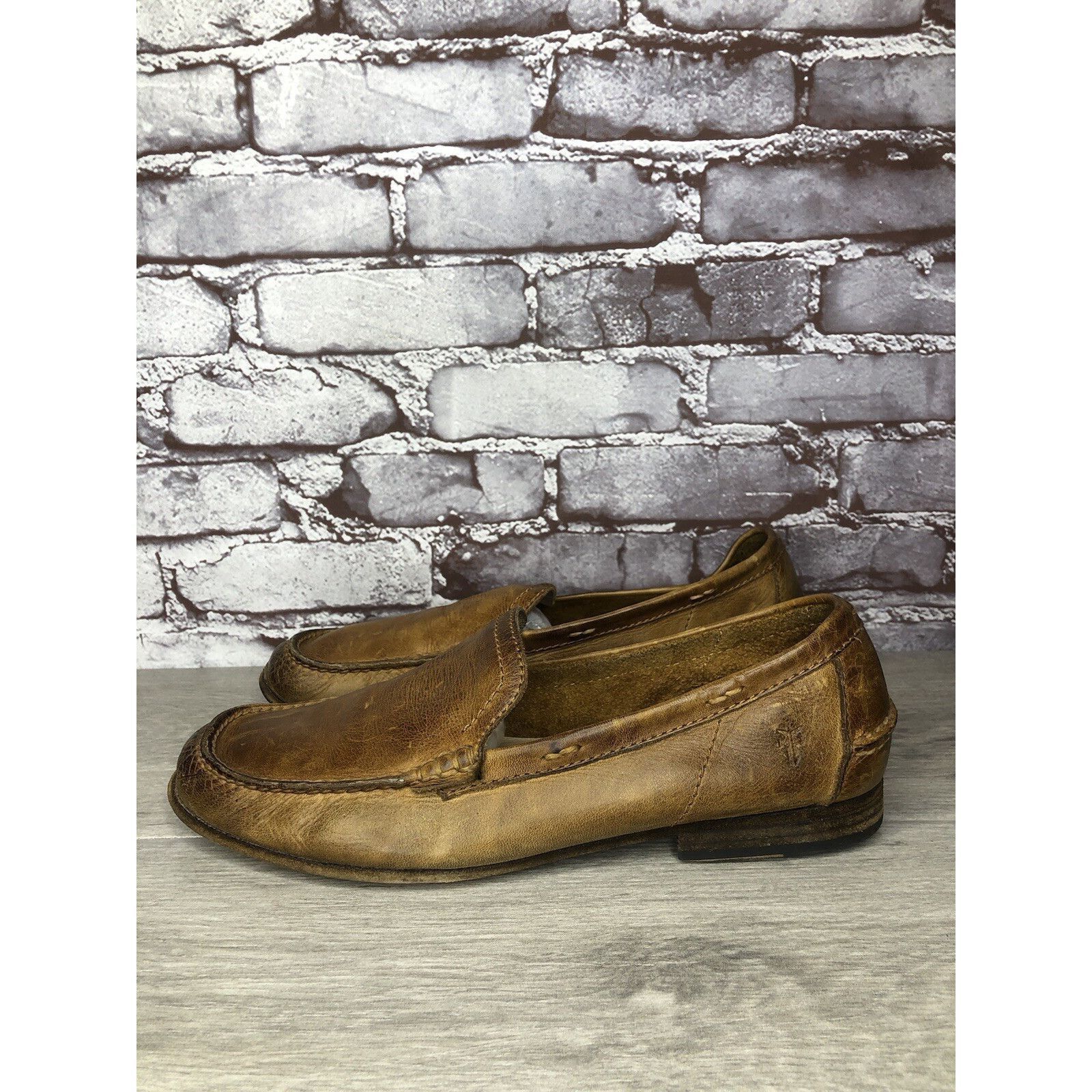 Frye FRYE Loafer Brown Leather Slip On Comfort Moccasin Driver Me Size US 11 / EU 44 - 14 Thumbnail