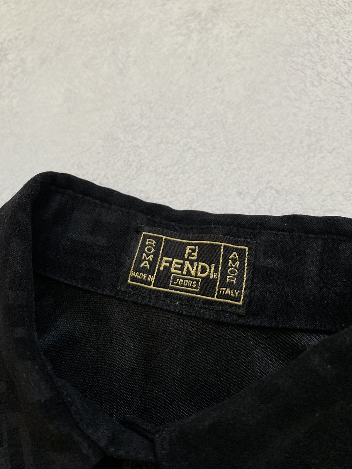 Fendi Vintage Fendi FF Zucca Monogram Black Velour Button Up Shirt Size S / US 4 / IT 40 - 10 Thumbnail