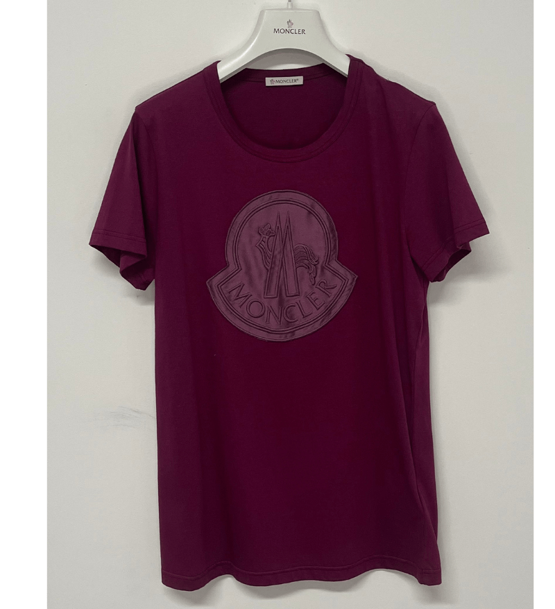 Image of Moncler T-Shirt Girocollo in Purple, Women's (Size Small)