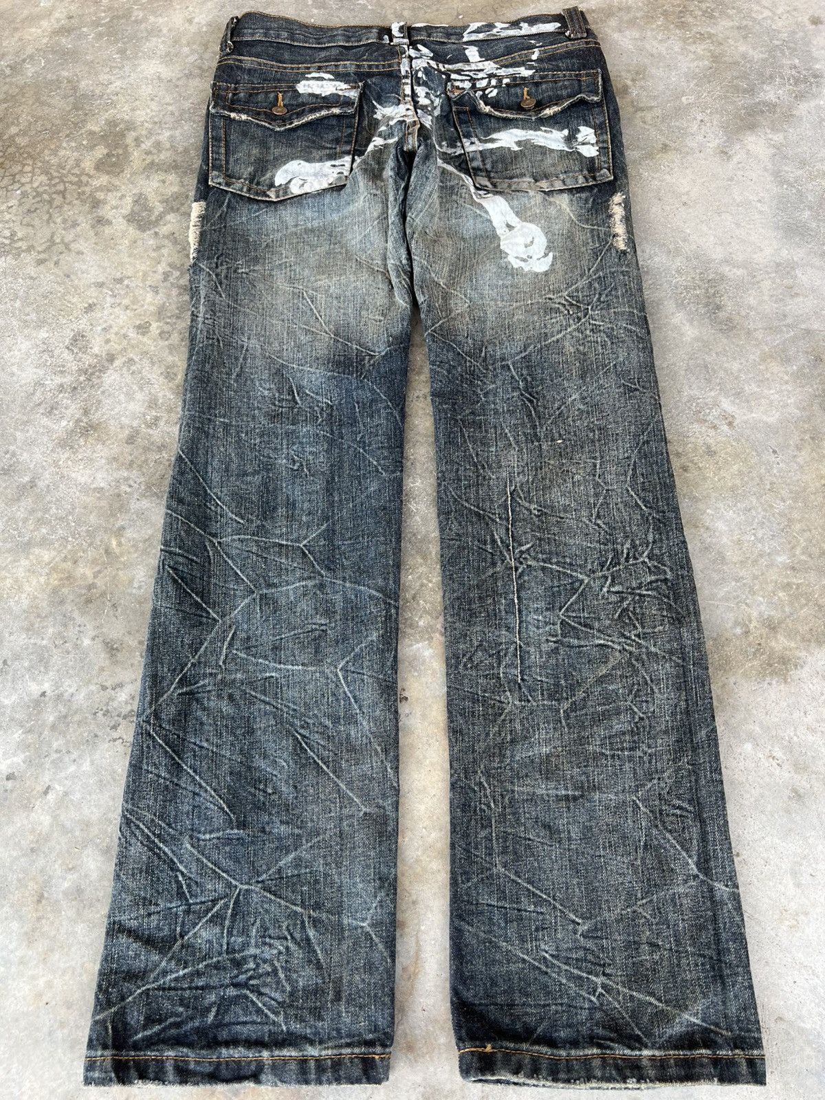 Japanese Brand K.U.I BONES DISTRESSED CLAW JEANS VERY RARE Size US 33 - 2 Thumbnail