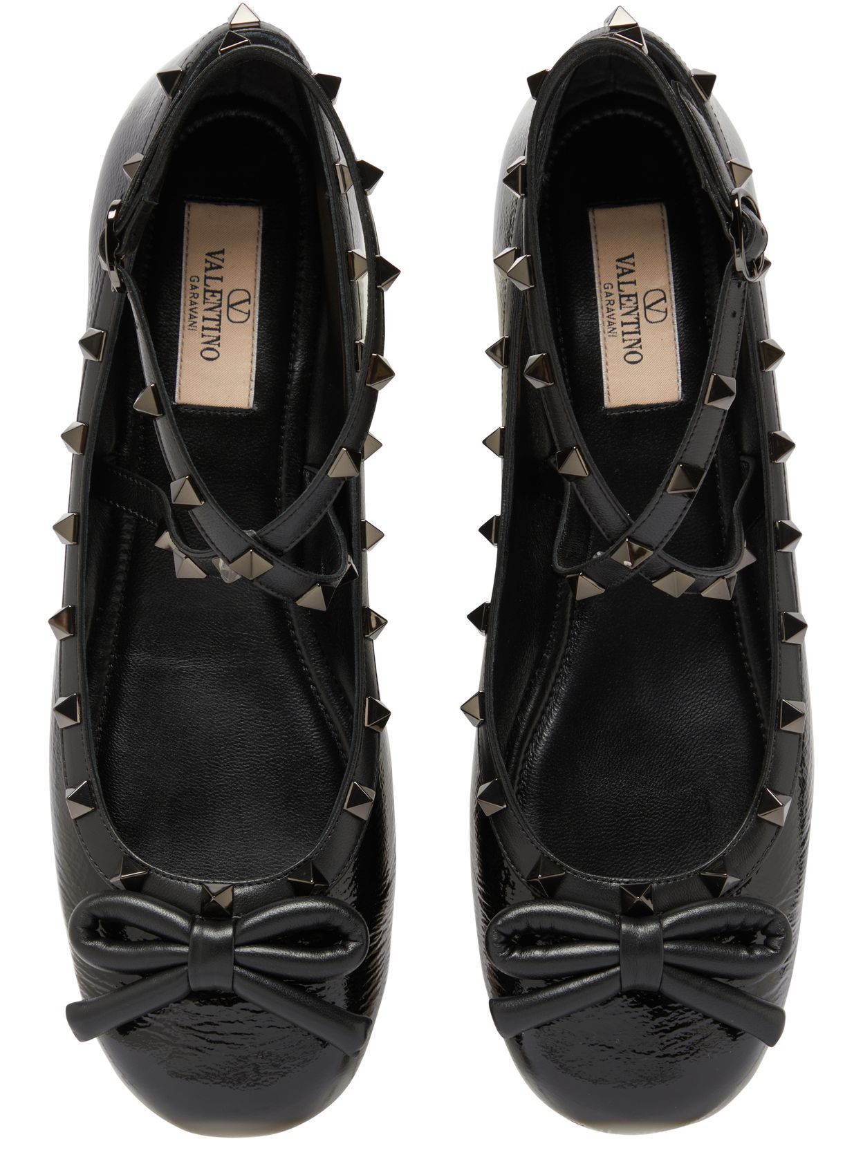 Valentino o1s22i1n0924 Silk Rockstud Ballet Flats in Black Size US 7 / IT 37 - 5 Thumbnail