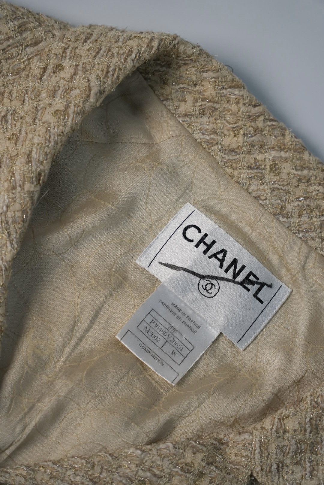 Chanel Chanel Beige Tweed Jacket Size S / US 4 / IT 40 - 5 Thumbnail