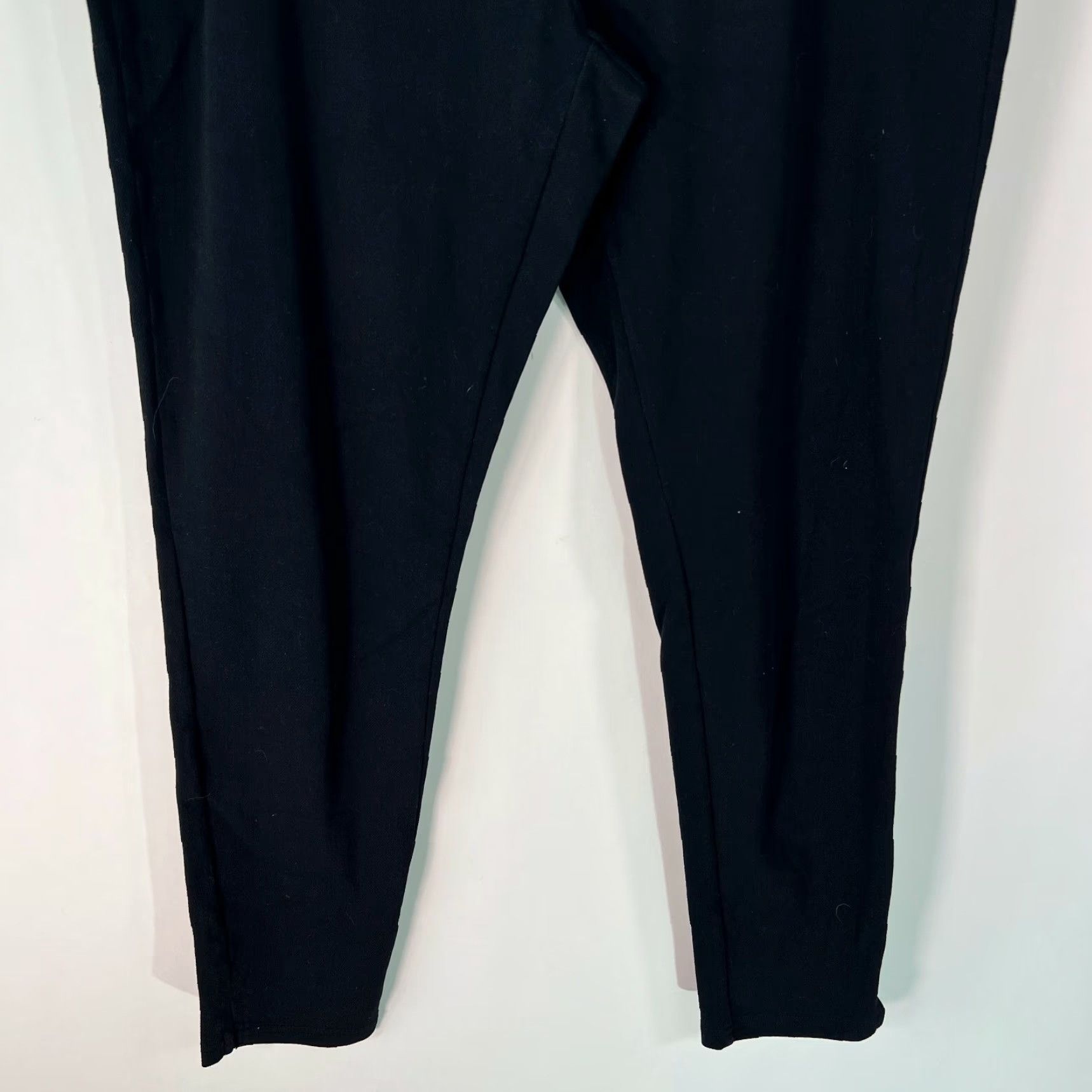 Vintage Womens Black Pants Flat Front Regular Fit Cotton Blend Pull On Size Large Size 36" / US 14 / IT 50 - 6 Thumbnail