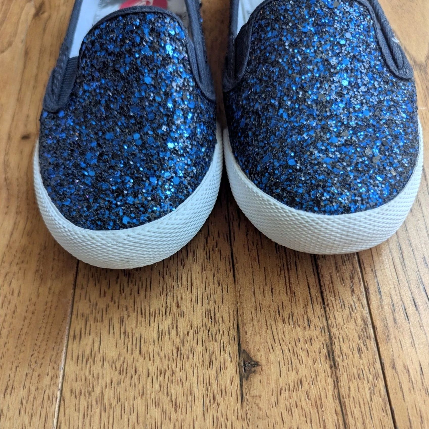 Vintage Roxy Drifter Sneaker Blue Glitter Slip On Womens 7.5 Mermaidcore Glitter Logo Cushioned Comfort Casual Beach Walking Size US 8 / IT 38 - 3 Thumbnail