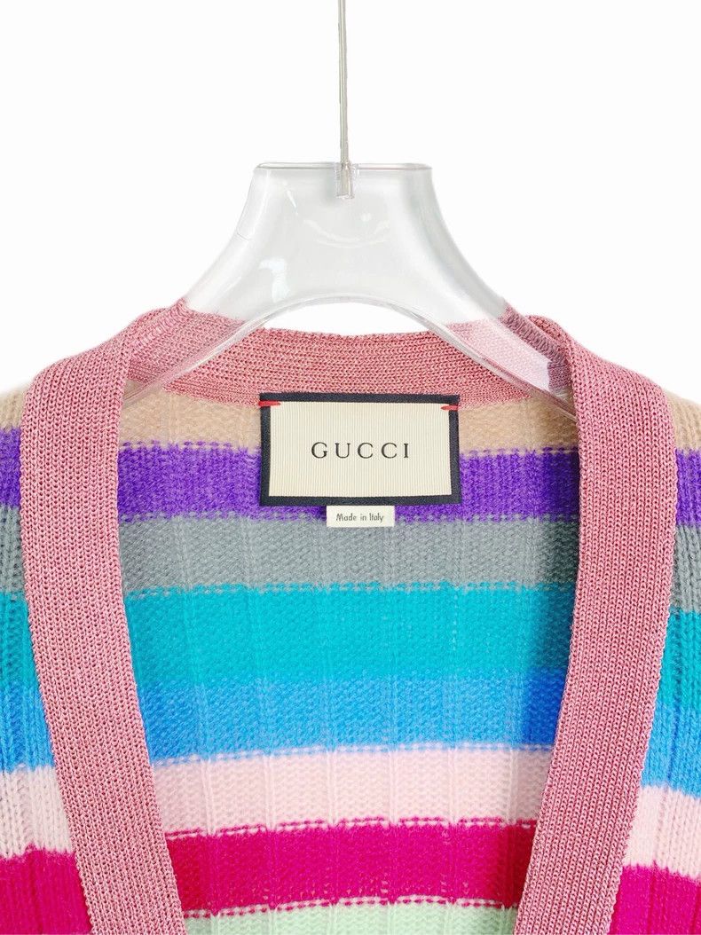 Gucci Gucci Rainbow V-neck knitted cardigan sweater 2502-Nextarro Size US S / EU 44-46 / 1 - 3 Thumbnail