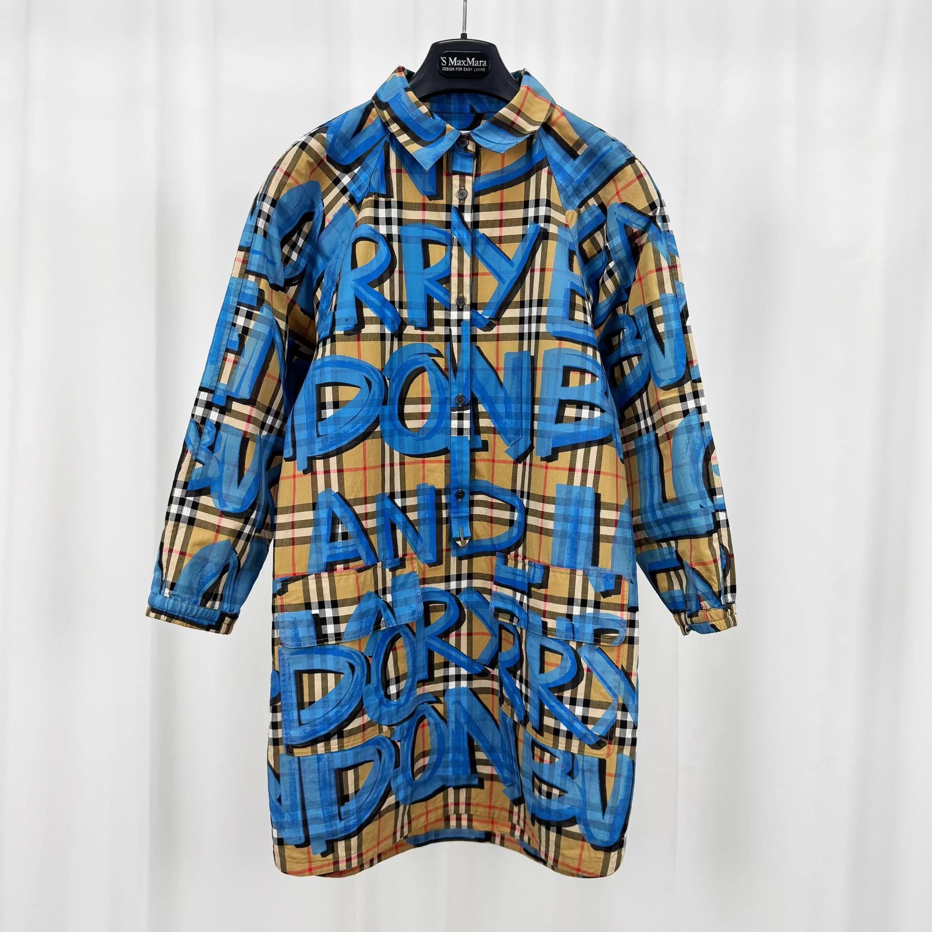 Burberry Burberry Blue Graffiti Check Shirt Dress 12Y 99 New Size XXS / US 00 / IT 34 - 1 Thumbnail