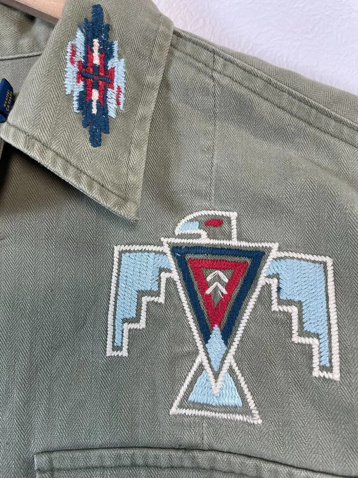 Polo Ralph Lauren embroidered herringbone work shirt jacket. Size US S / EU 44-46 / 1 - 5 Thumbnail