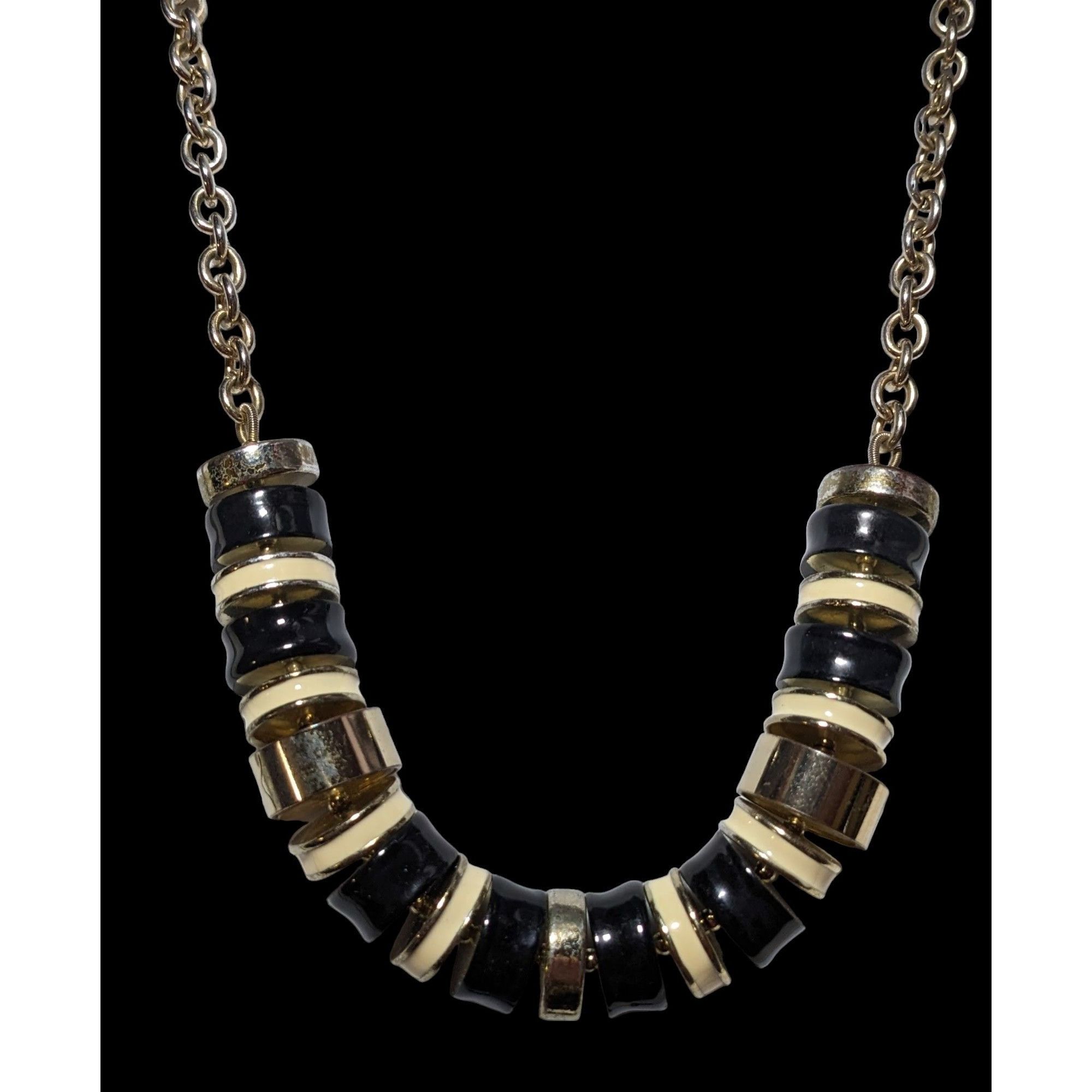 Talbots Talbots Round Metal And Enamel Link Necklace Size ONE SIZE - 2 Thumbnail