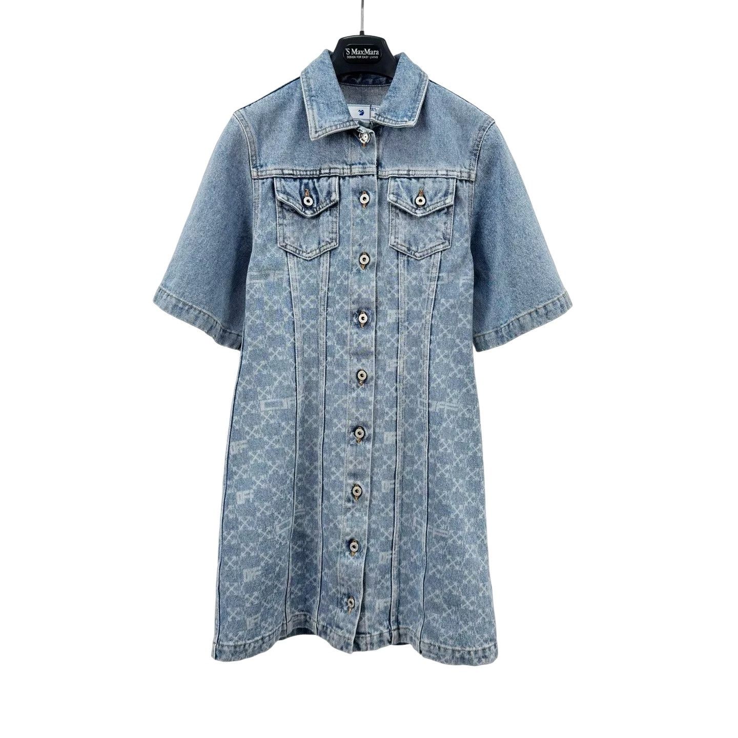 Off-White Off-White Monogram Print Denim Dress Size 38 Size XS / US 0-2 / IT 36-38 - 1 Thumbnail