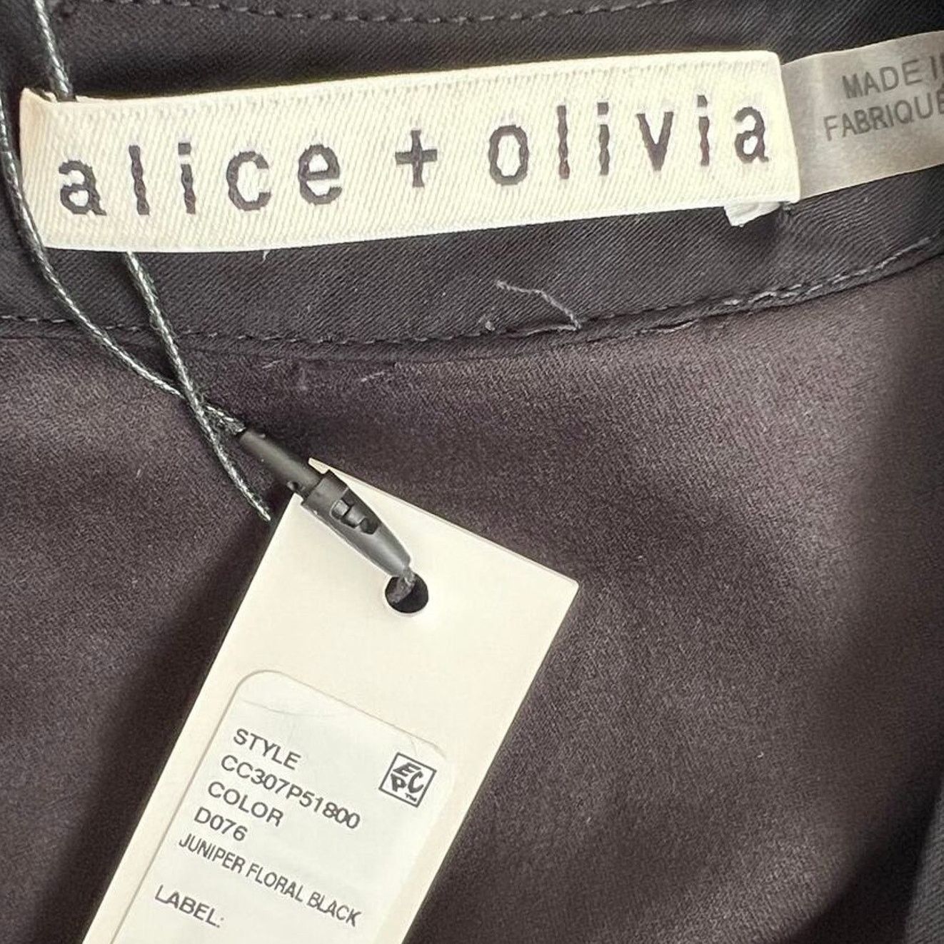Alice + Olivia Alice + Olivia Walda Black Floral Satin Jumpsuit, US2 Size 26" / US 2 / IT 38 - 12 Thumbnail