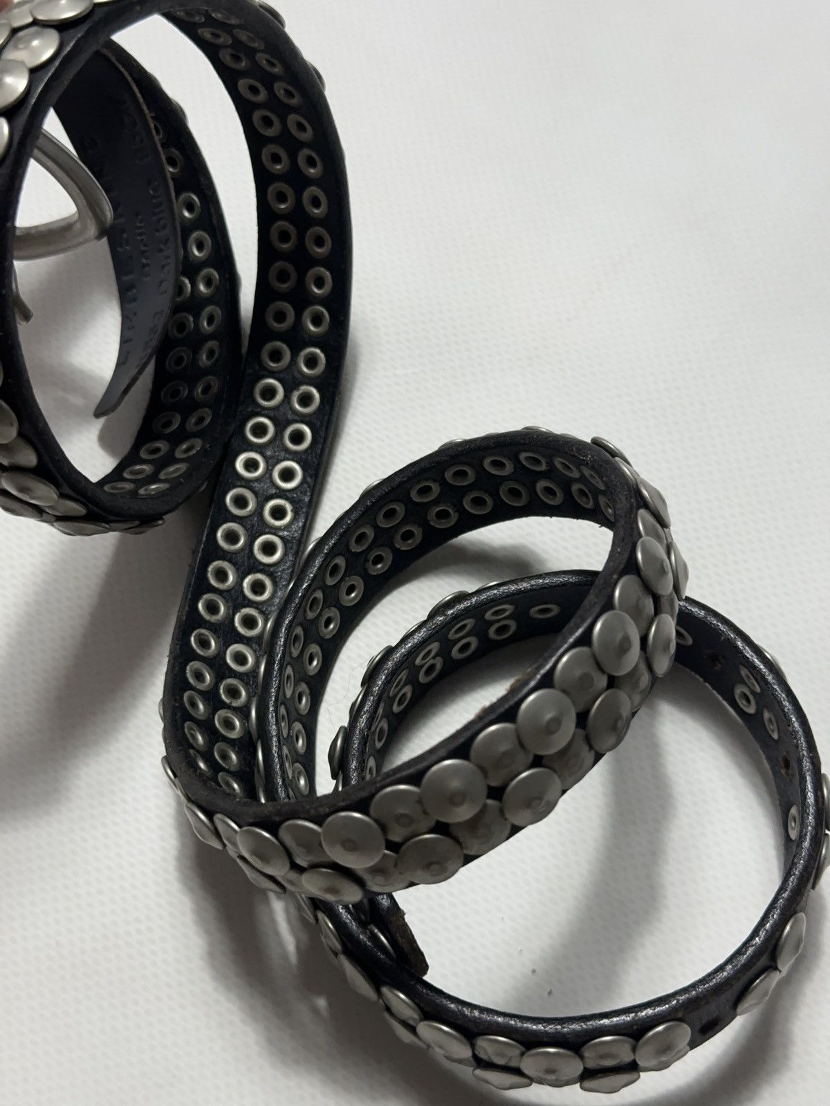 LIEBESKIND BERLIN Liebeskind Berlin Leather Studded Belt Metal Rivets 95 cm Size ONE SIZE - 7 Thumbnail