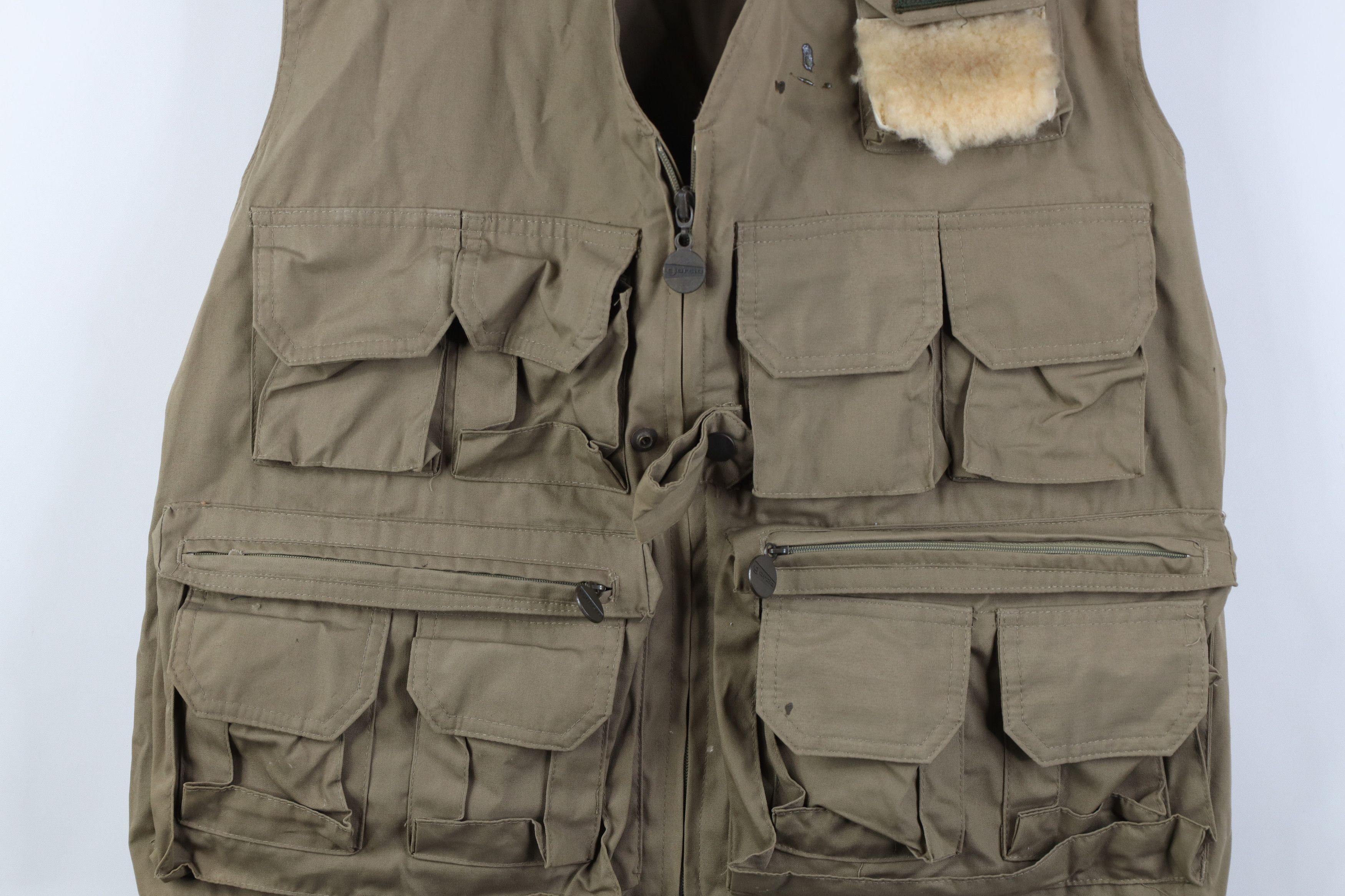 Vintage Vintage 90s Streetwear Tactical Full Zip Vest Jacket Beige Size US L / EU 52-54 / 3 - 3 Thumbnail