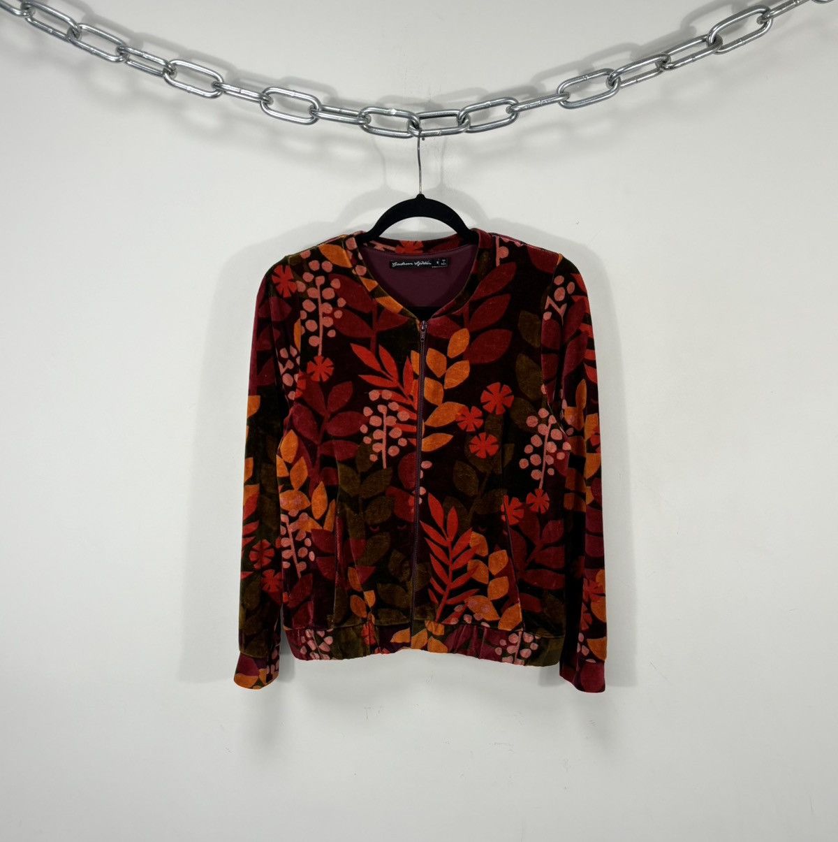 Gudrun Sjoden Gudrun Sjoden Women’s Autumn Floral Velour Zip Up Jacket Size S / US 4 / IT 40 - 1 Thumbnail