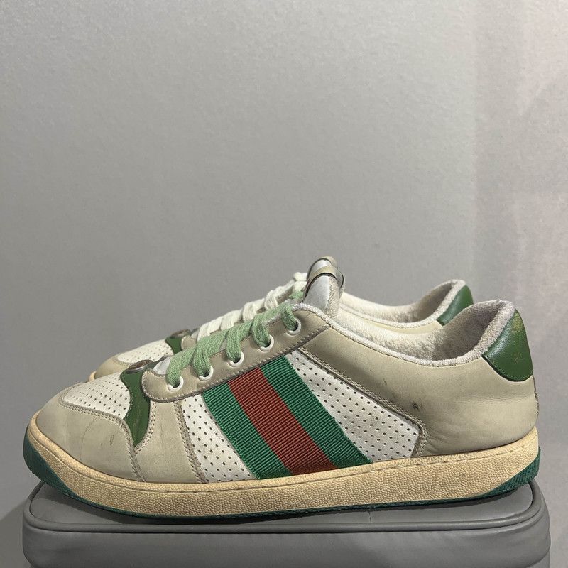 Gucci Gucci Screener Dirty Sneakers in Gray Green 0079 Size US 10.5 / EU 43-44 - 1 Thumbnail
