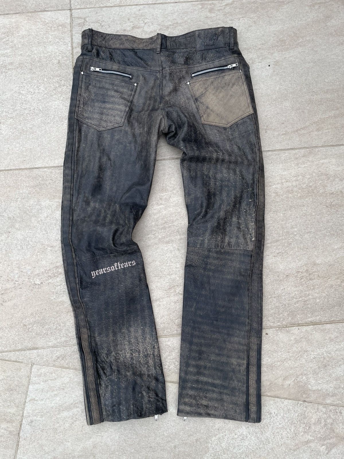 Other Years of Tears antique Racer pants/ cracked leather Size US 35 - 6 Thumbnail