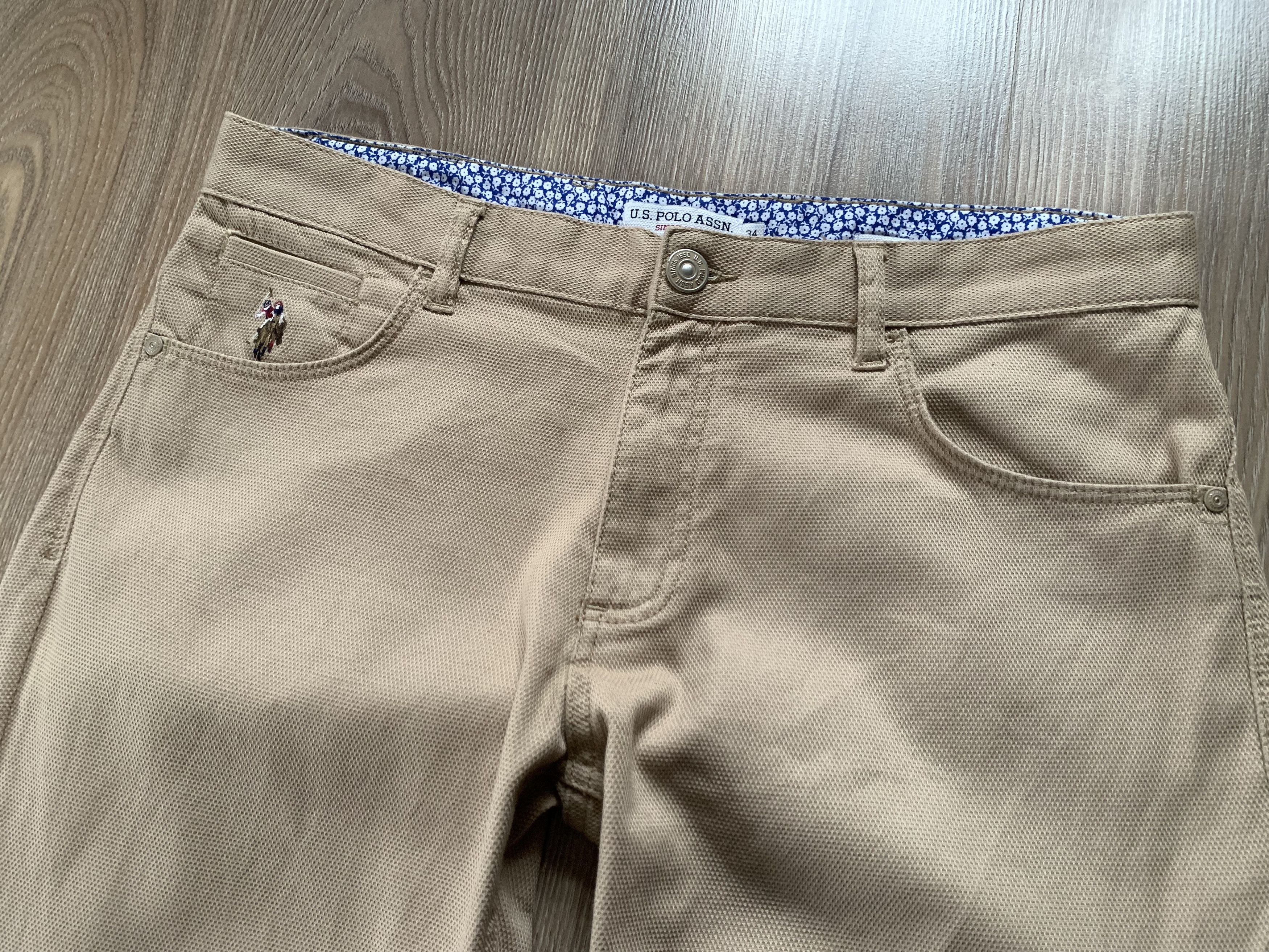 Designer × U.S. Polo Assn. U.S. Polo Assn Slim Beige Casual Pants Size US 34 / EU 50 - 3 Thumbnail