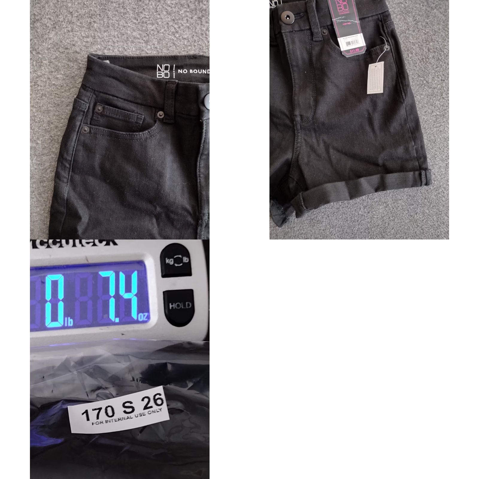 Vintage No Boundaries Women's High Rise Cotton Blend Bermuda Shorts 3 Black Stretch Denim Jeans Shorts Casual Summer Spring City College Womens Size 26" / US 2 / IT 38 - 8 Thumbnail