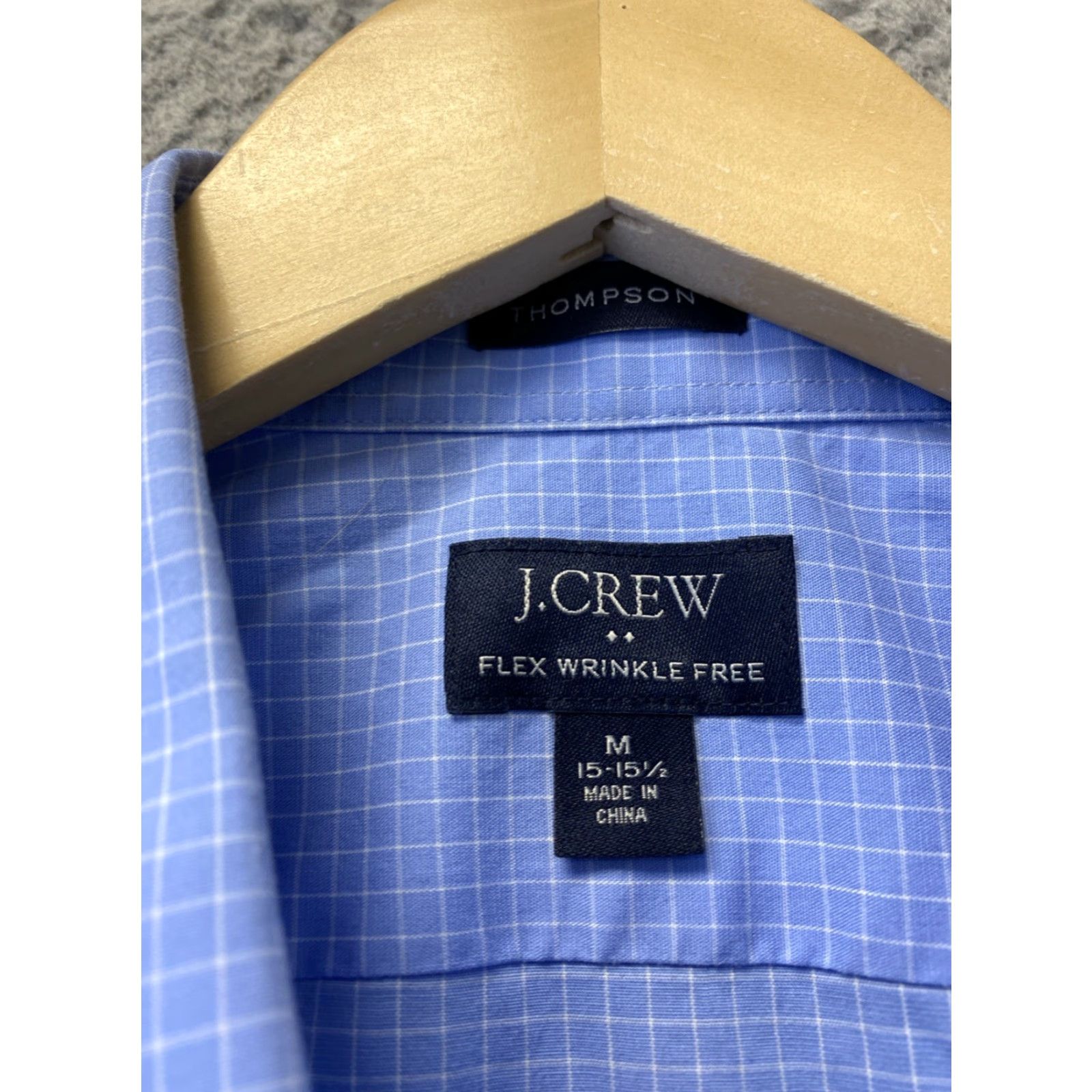 J.Crew J.CREW Flex Button Shirt Mens MEDIUM Light Blue Check Long Sleeve Button-Up Casual Regular Oxford Stretch Modern Classic Size US M / EU 48-50 / 2 - 4 Thumbnail