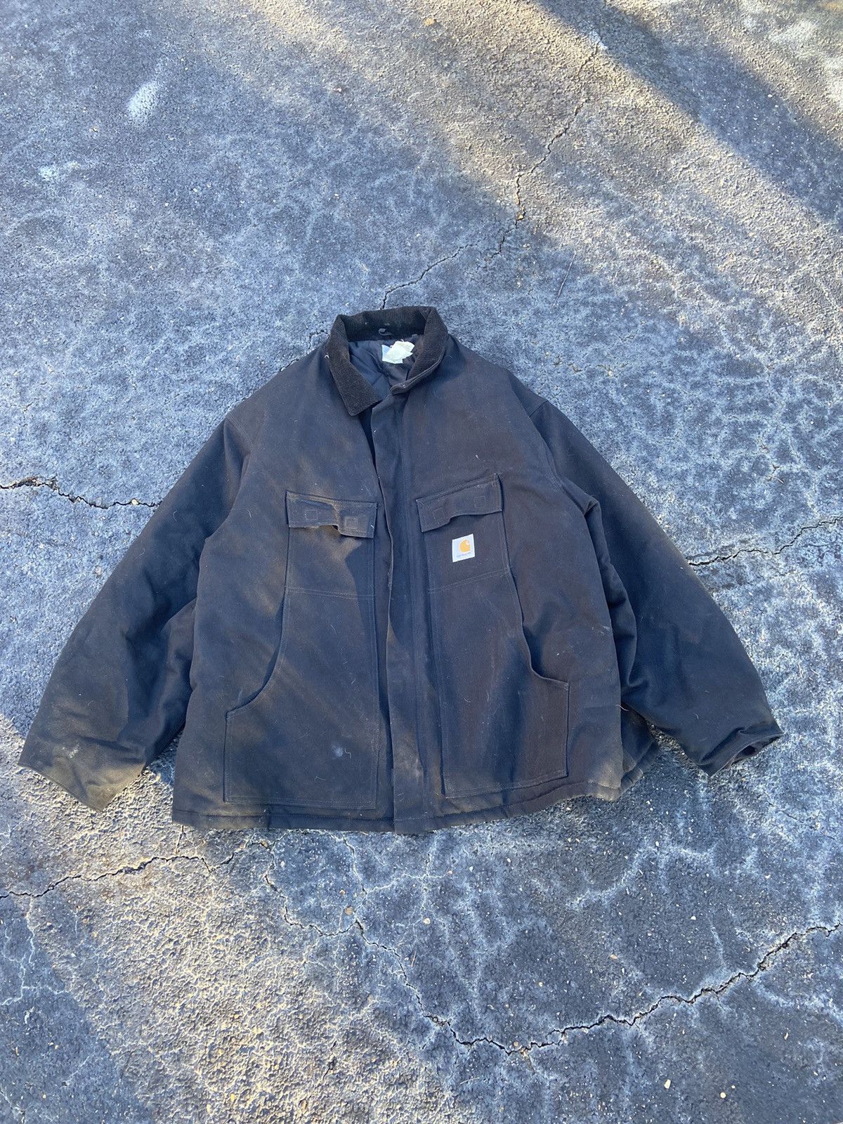 image of Crazy Vintage Thick Carhartt Black Detroit Winter Jacket, Men's (Size 2XL)