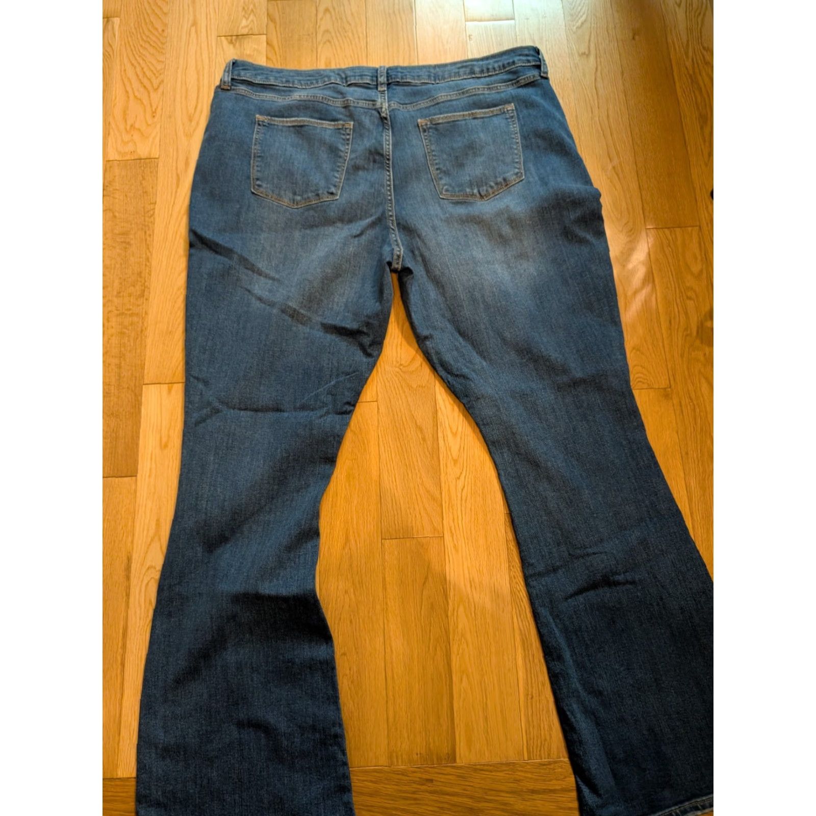 Vintage Arizona Jean Company Mid-Rise Bootcut Jeans Womens Size 21 Blue Distressed Dark Wash 5-Pocket Regular Inseam 30.5 in Nwt Size 42" / US 20 - 5 Thumbnail