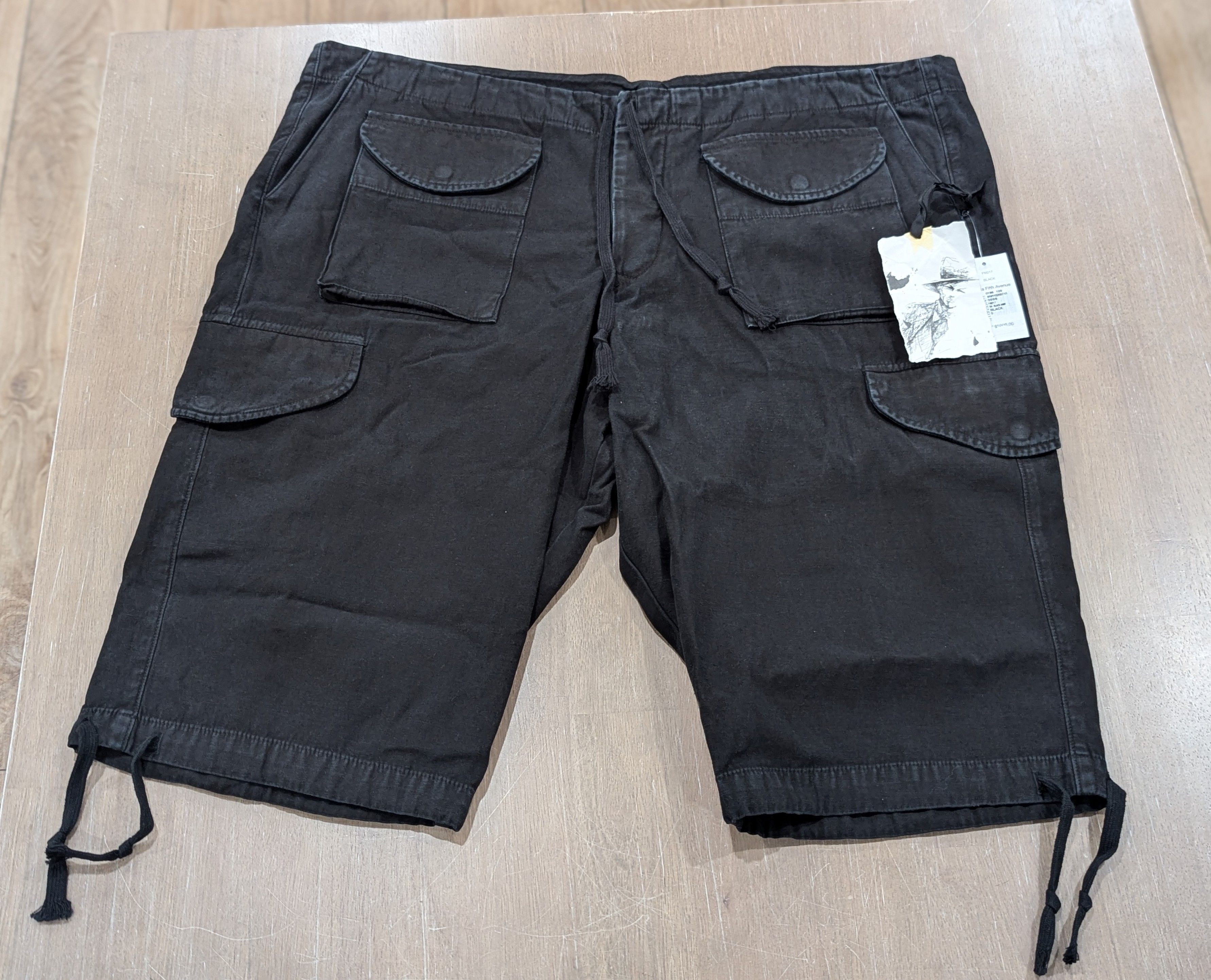 Greg Lauren Mens GREG LAUREN Tent Cargo Shorts Black 4 - XL Size US 36 / EU 52 - 1 Thumbnail