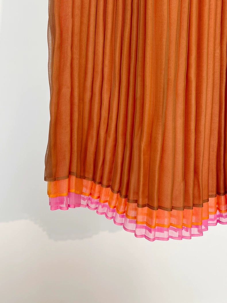 Issey Miyake Issey Miyake size:3 Orange main line retro three-layer ple Size 22" - 2 Thumbnail