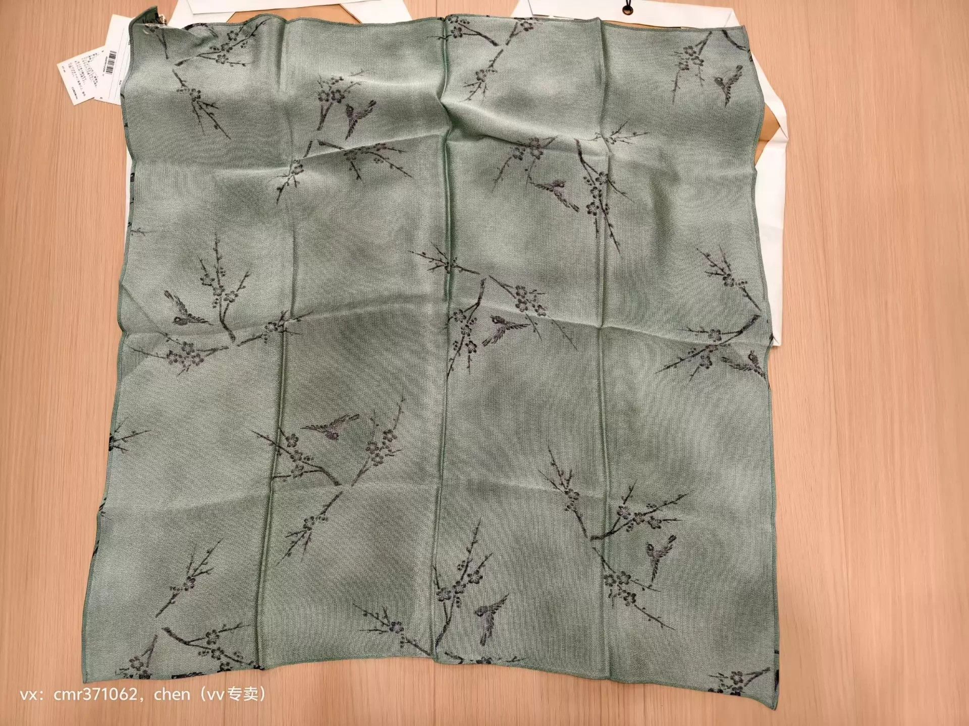 Visvim visvim 22aw silk scarf ren green/black magpie plum blossom pattern Size ONE SIZE - 5 Thumbnail