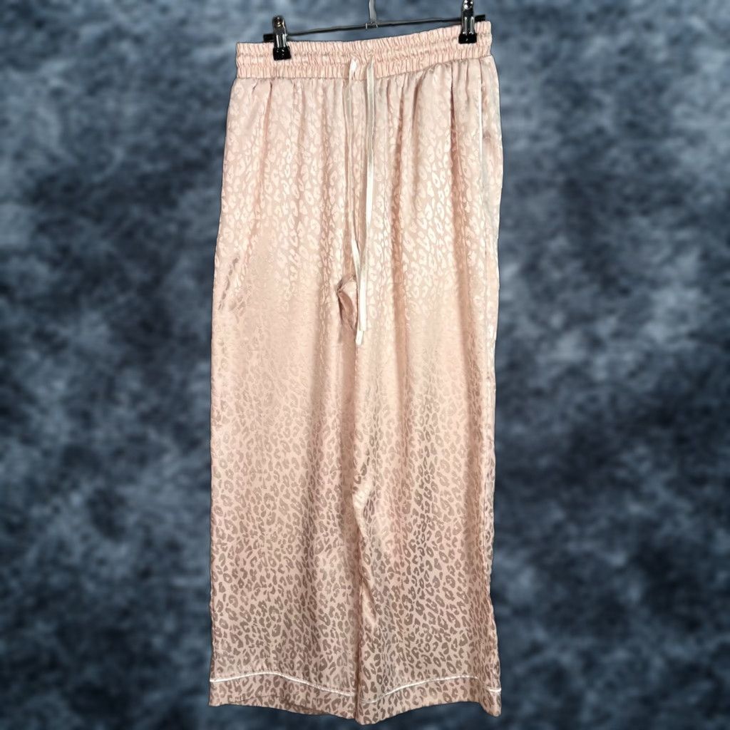 BCBGeneration BCBGMAXAZRIA Womens Size Small Pink Leopard Satin Lounge Pants Size 28" / US 6 / IT 42 - 1 Thumbnail