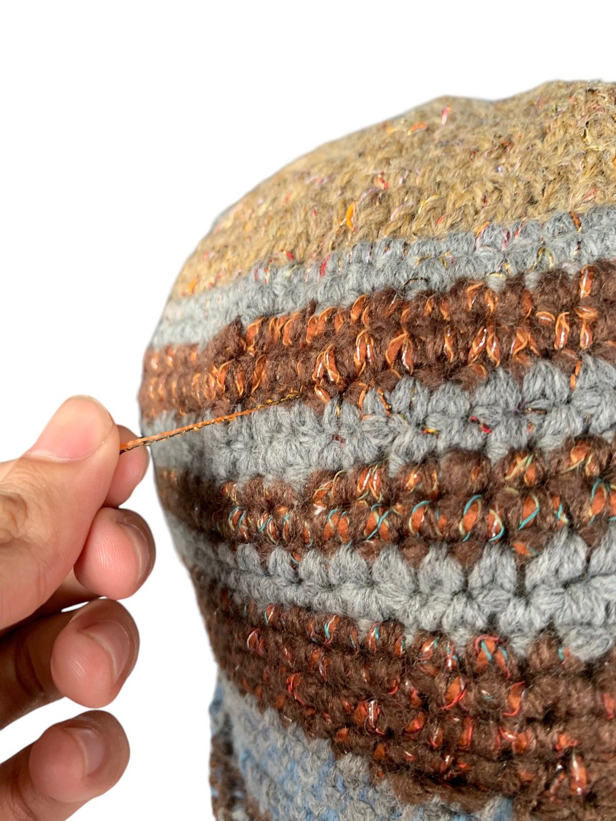 Japanese Brand × Kapital × Vintage Hippies Style Crochet knitted Beanie Hats Size ONE SIZE - 9 Thumbnail